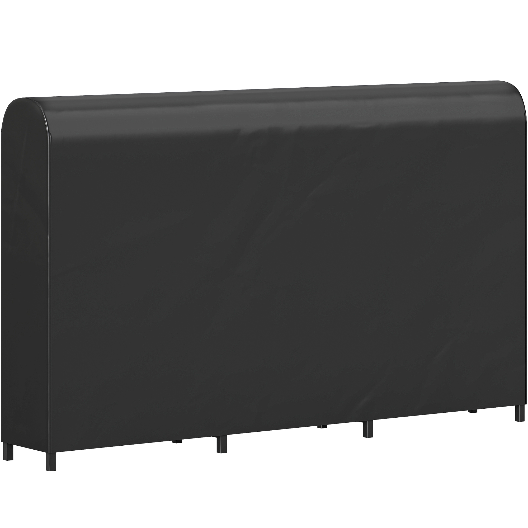 Outsunny Kaminholzregal Metall 199 x 30 x 121 cm Brennholzregal 0,6m³ mit wasserdichter Abdeckung Outdoor Feuerholzregal bis 300kg für Brennholz, Holzunterstand für Garten Außen Schwarz Aosom