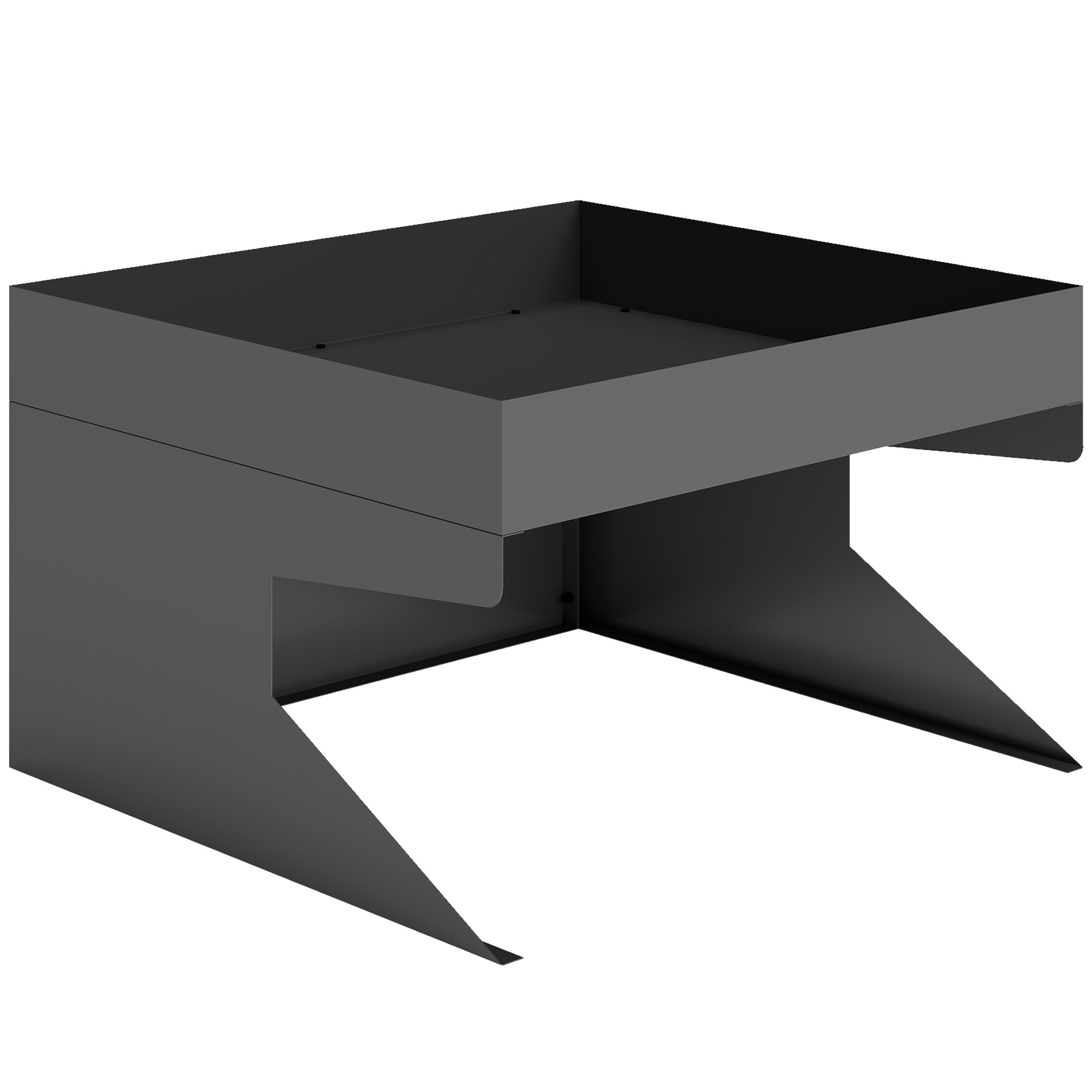 Outsunny Mähroboter Garage Stahl 75 x 70 x 46 cm Rasenroboter Garage mit Pflanzkasten Rasenmäher aus Verzinkte Stahl Carport Unterstand Überdachung Regenschutz für Rasenmäher Schwarz   Aosom