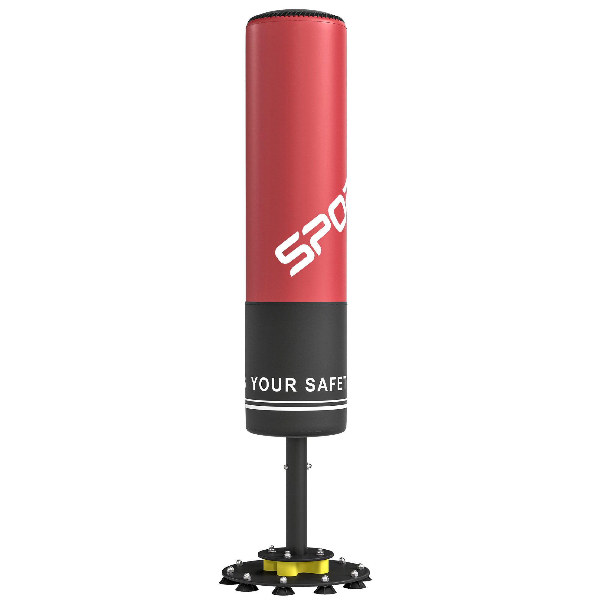 SPORTNOW Boxsack freistehend 135 cm Standboxsack mit 10 Saugnäpfen und Stoßdämpfer, Kickboxsack Boxing Trainer für Erwachsene Jugendliche Fitness Boxsack für Boxtraining MMA-Training   Aosom