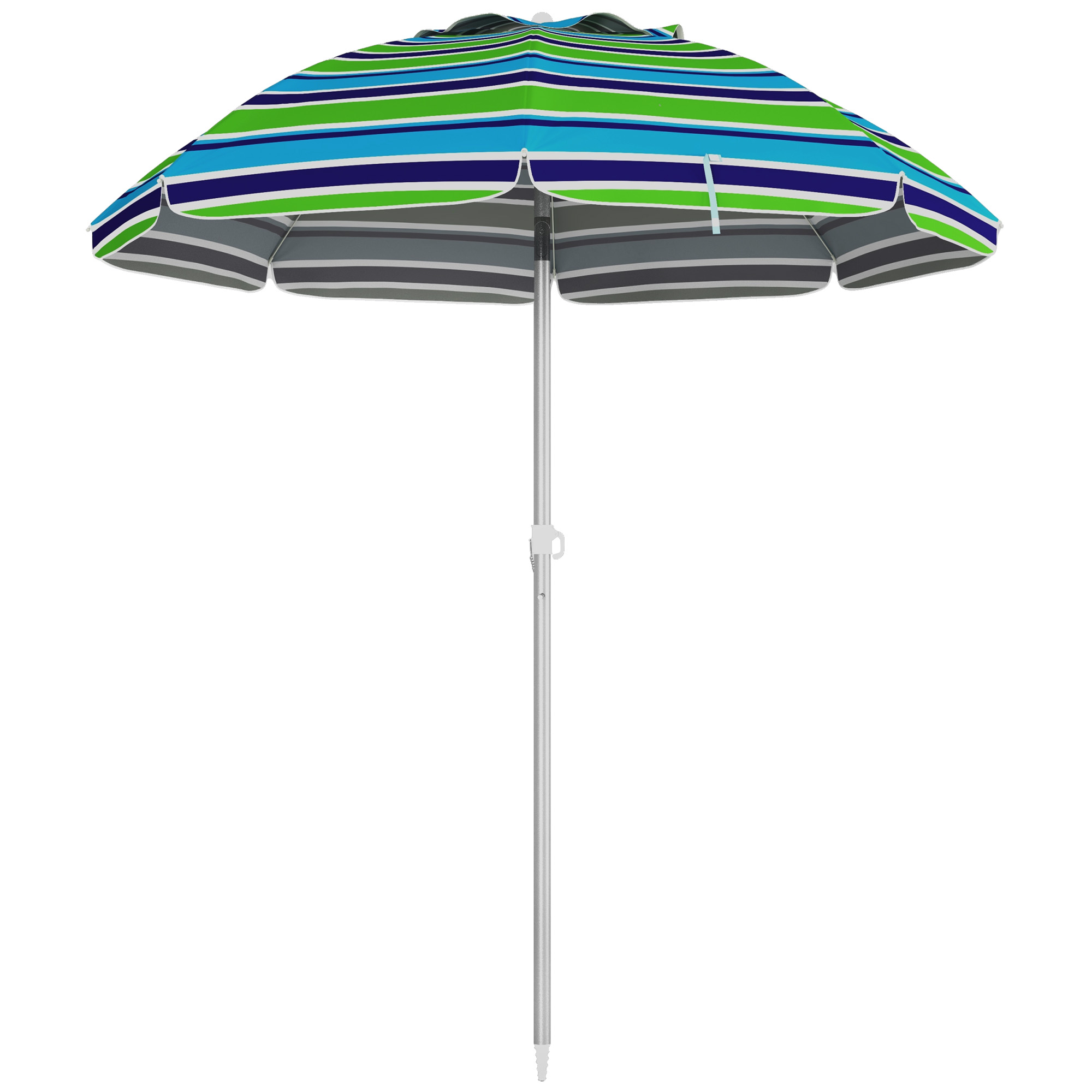 Outsunny Sonnenschirm Strand Ø178 cm UV 40+ windfest stabil Strandschirm Höhenverstellbarer Balkon-Schirm mit Neigung Belüftung Tragetasche Gartenschirm für Reisen Strand Balkon Camping Mehrfarbig   Aosom