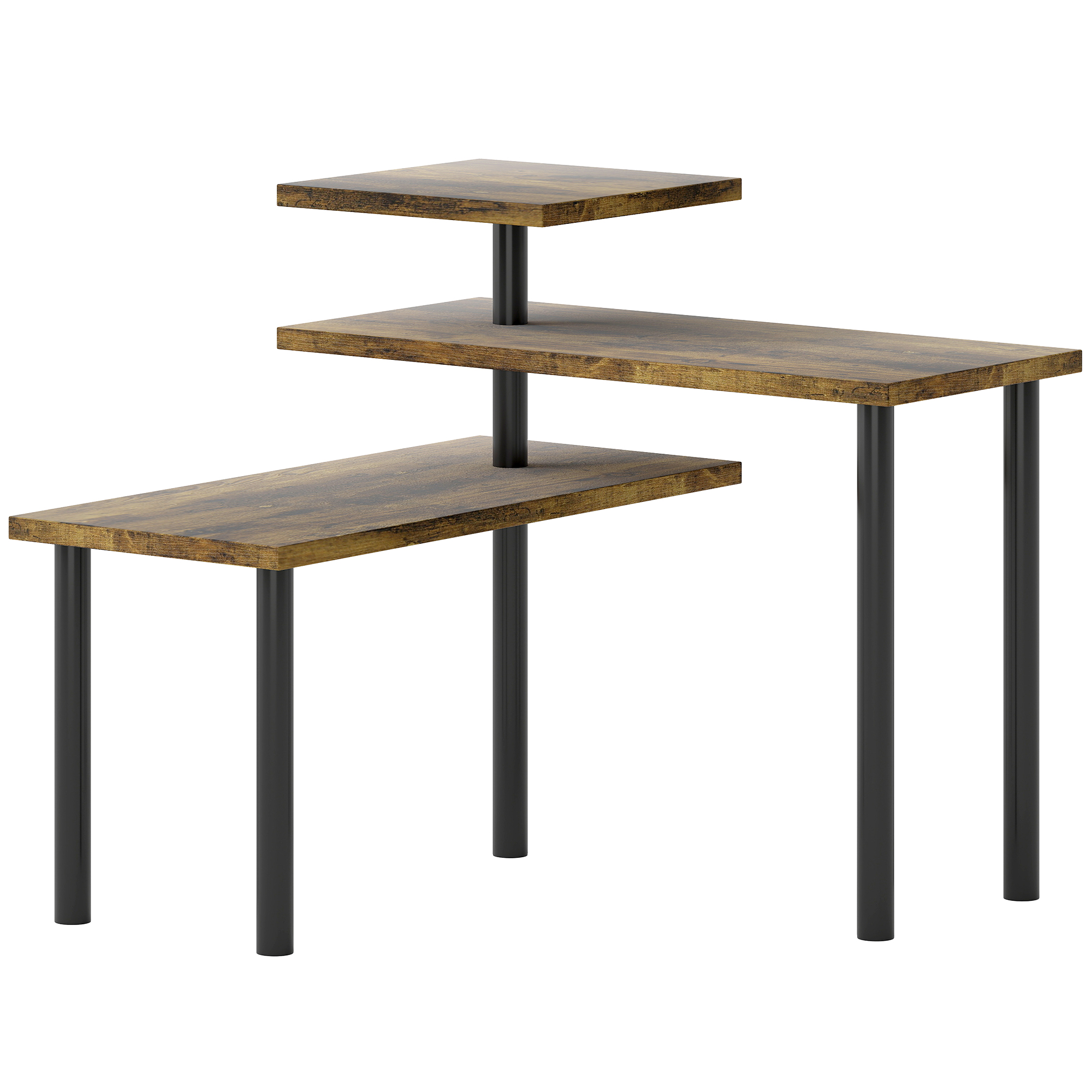 HOMCOM Küchenregal, Drehbar Mikrowellenregal mit 3 Ebenen, Industrielles Standregal Gewürzregal, Aufbewahrungsregal, Bäckerregal für Esszimmer, Metall, 40 x 18 x 36,5 cm Aosom
