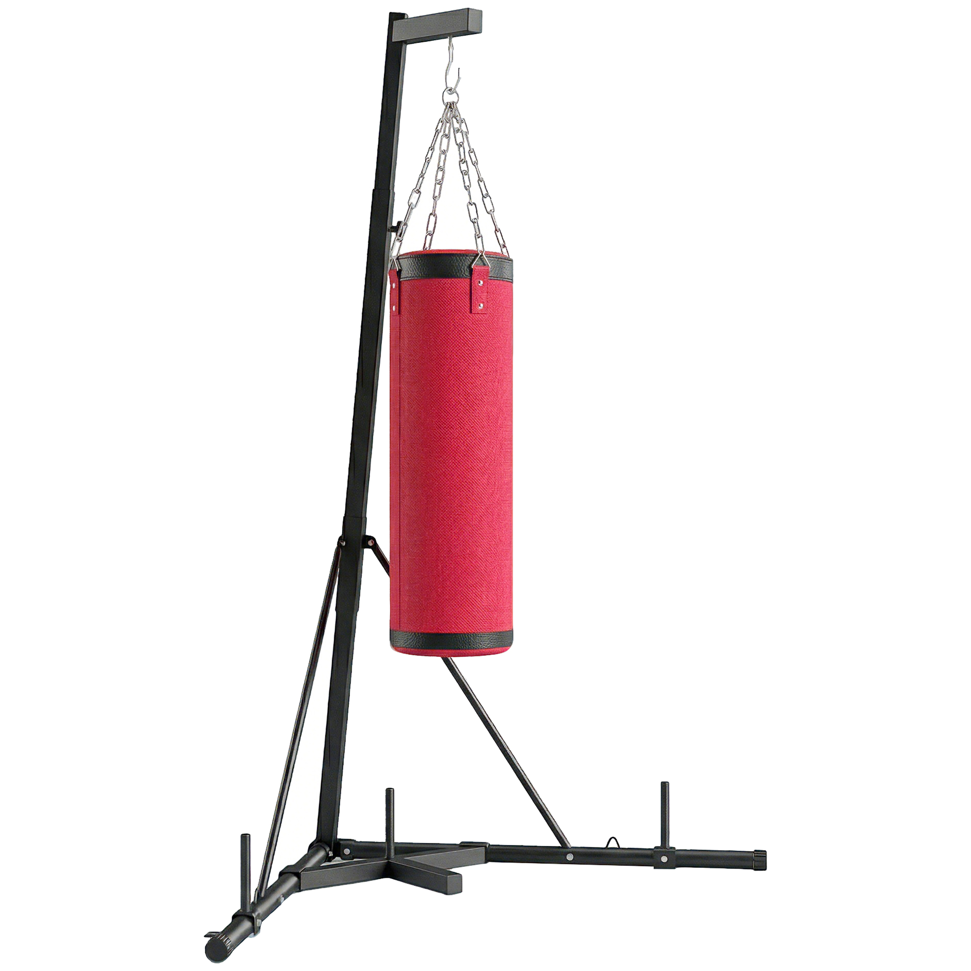 SPORTNOW Boxsackständer 185-231cm Höhenverstellbar Freistehender Boxsackhalter mit Boxsack Dreiecksbasis Gewichtenhalter, Stahl Boxsackhalterung Boxsack Trainingsgerät für Heimtraining Fitnessstudio Aosom