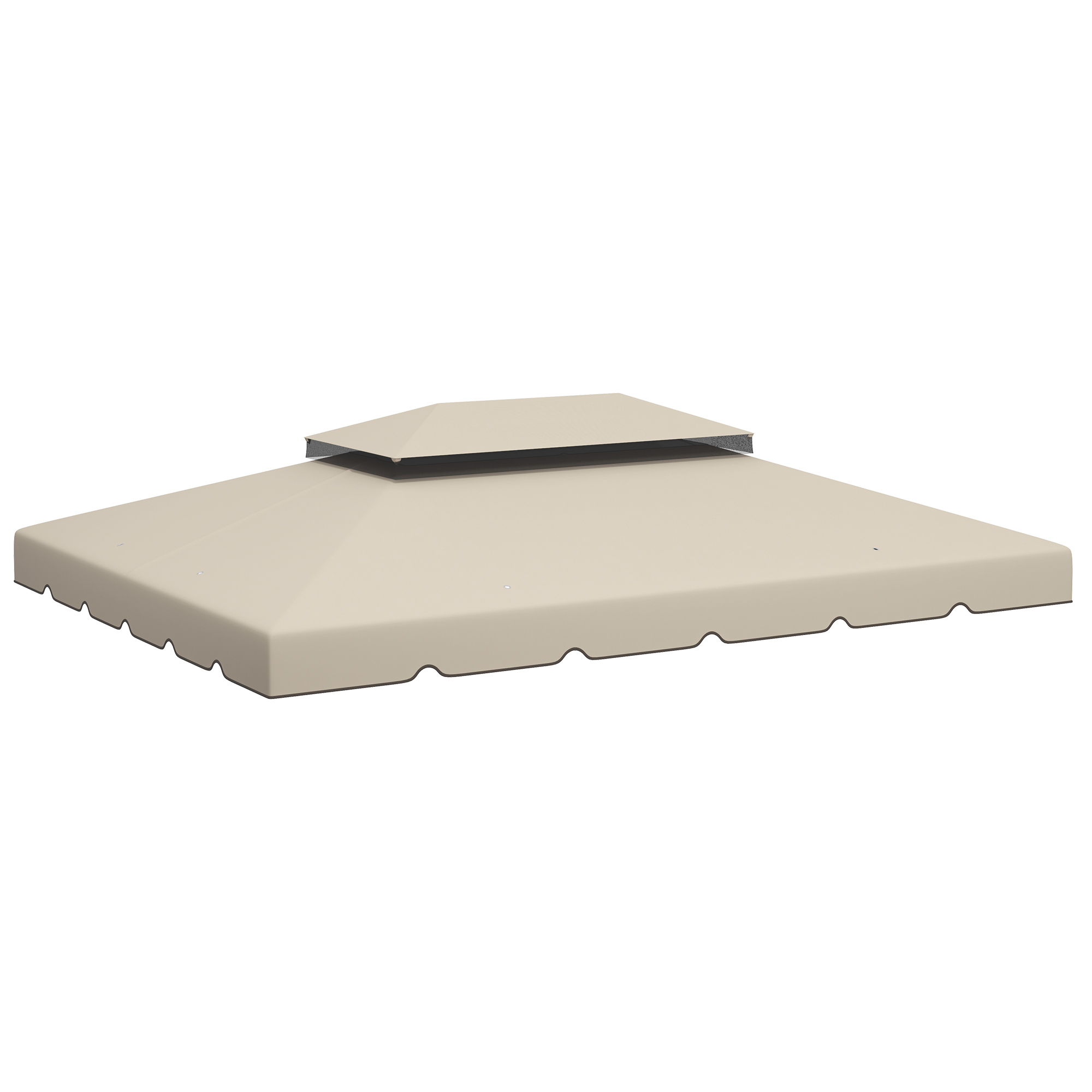 Outsunny Ersatzdach für Pavillon, 4x3 m, Ersatzabdeckung mit Doppeldach, 8 Ablauföffnungen, NUR Ersatzplane für Pavillon/Gazebo, Beige   Aosom