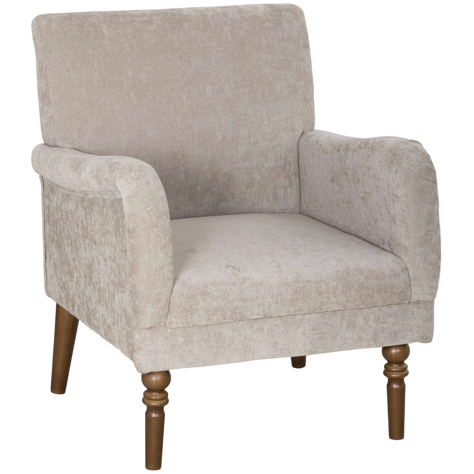 HOMCOM Wohnzimmer-Sessel, 1‑Sitzer gepolstert mit hoher Rückenlehne, Armlehnen, breitem Sitz und Hevea‑Holzfüßen, Leinenstoff, moderner Stil, für Schlafzimmer, Wohnzimmer, Büro, grau Aosom