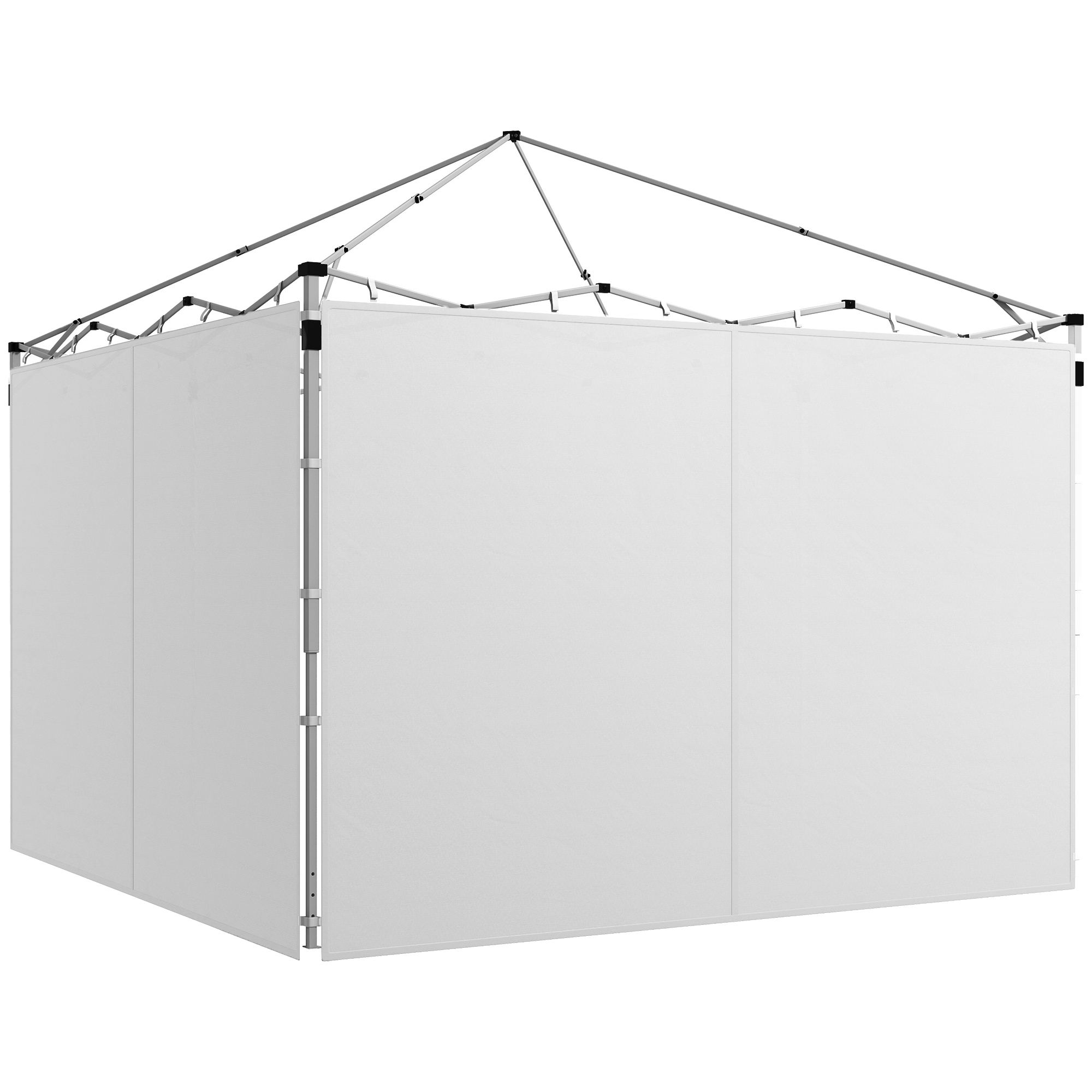 Outsunny 2er-Set Seitenwände für Faltpavillon 3 x 3 oder 3 x 6 m, Ersatz-Seitenwände, leicht zu montieren, Oxford-Gewebe, 295 x 195 cm, Weiß   Aosom