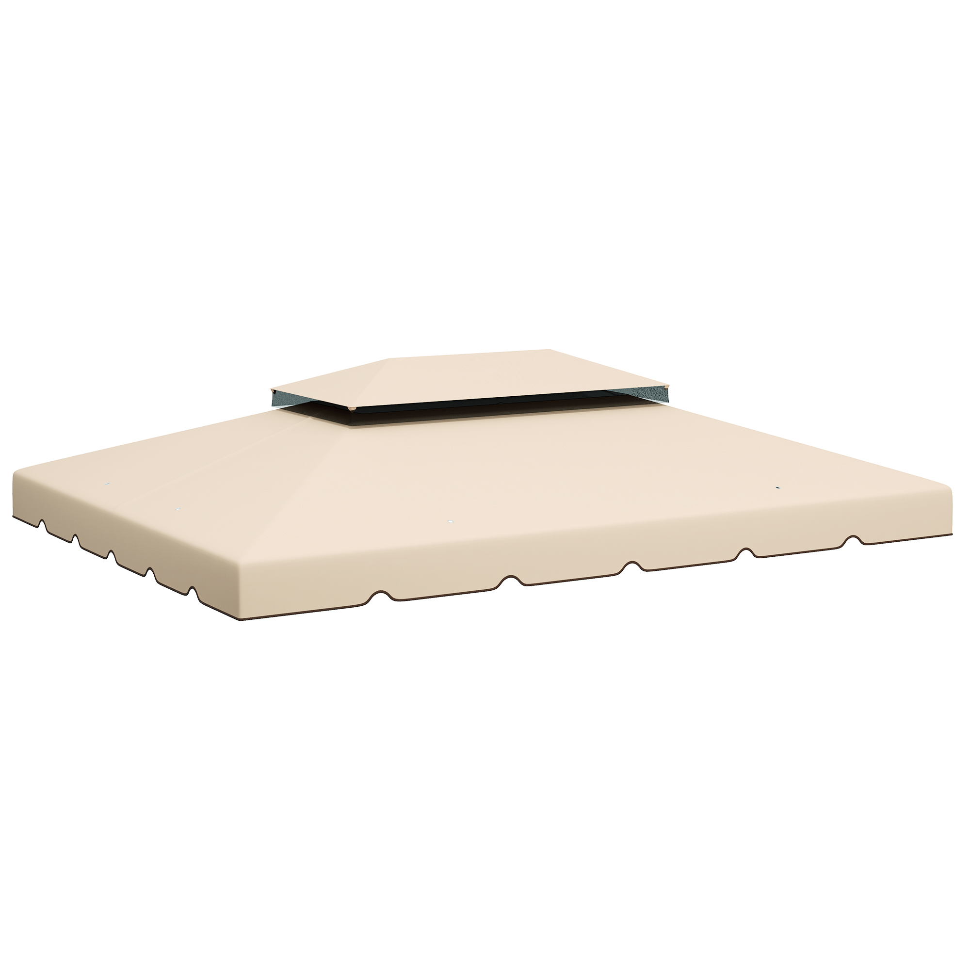 Outsunny Ersatzdachplane für Pavillon, Gartenpavillon, Partyzelt Ersatzdach Gazebo Garten hochdichtes Polyestergewebe 170 g/m² 4 x 3 m Creme Aosom