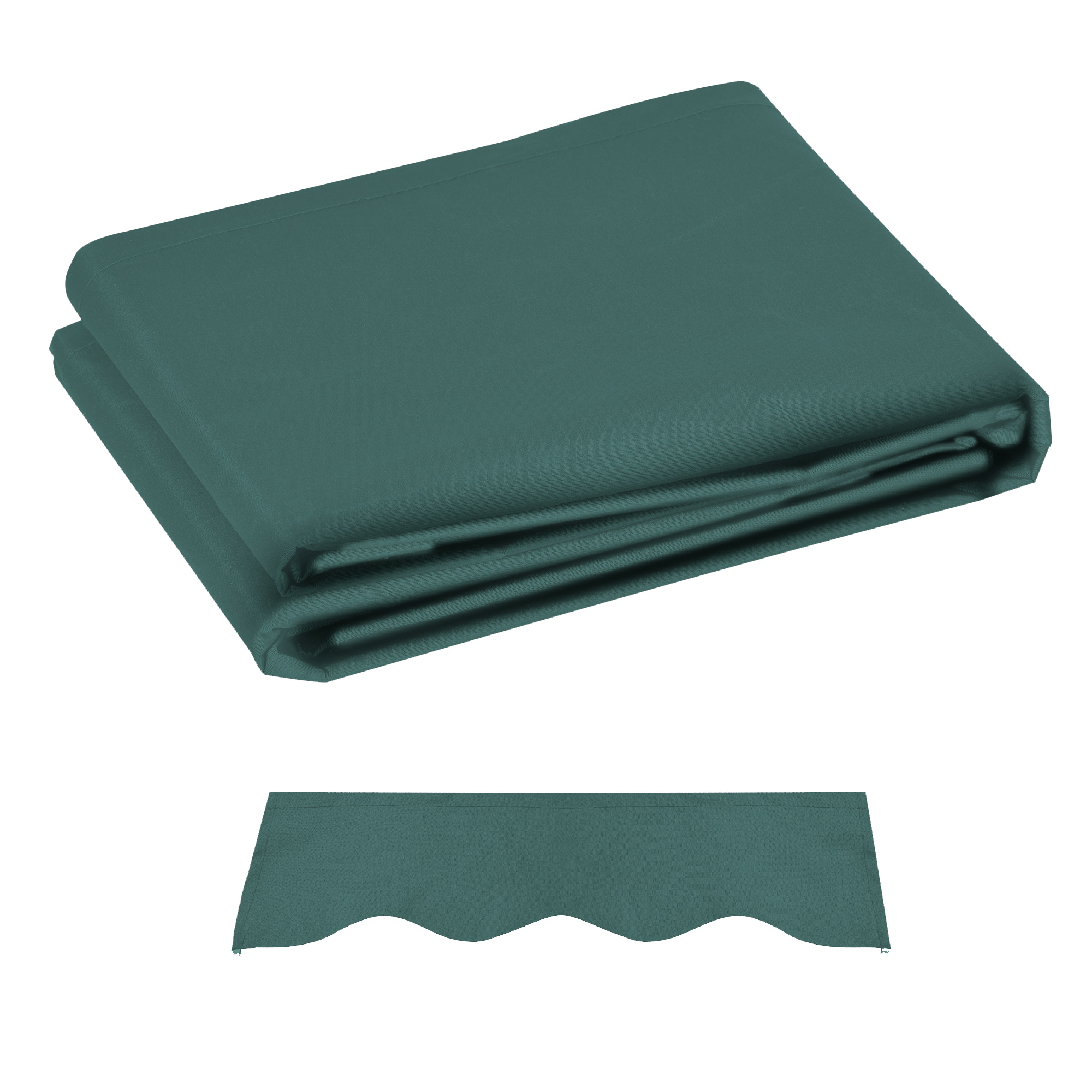 Outsunny Ersatzbezug für einziehbare Sonnenschutz-Markise, Ersatzstoff für Gelenkarm-Markise 3x2,5 m aus Polyester, UV-Schutz 50+, für Balkon, Terrasse, Außenbereich, Garten, Grün   Aosom