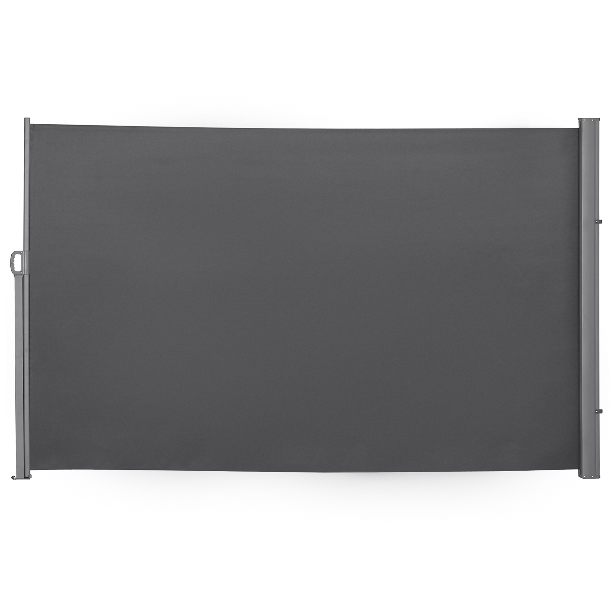Outsunny Seitlicher Sichtschutz-Rollo einziehbarer Paravent Maße 3L x 1,8H m Metall wasserfestes Polyester Anti-UV hohe Dichte 180 g/m² Grau   Aosom
