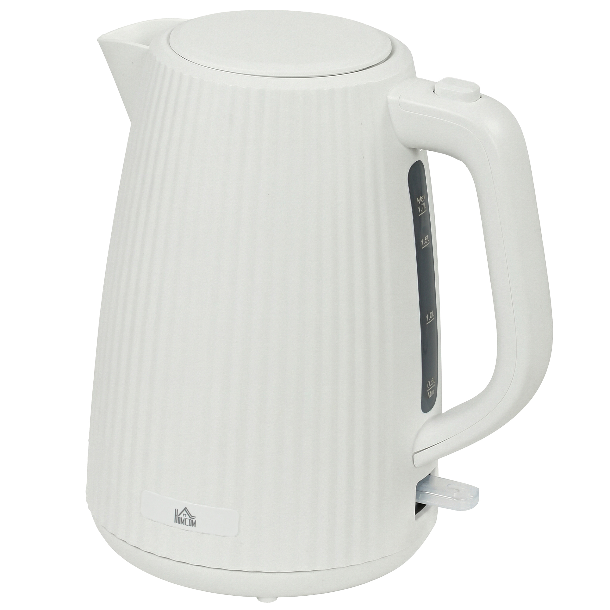 HOMCOM Elektrischer Wasserkocher 1,7 l, 2200 W, elektrischer Wasserkocher mit Abschaltautomatik, 360° drehbare Basis, herausnehmbarer Kalkfilter, Creme Aosom