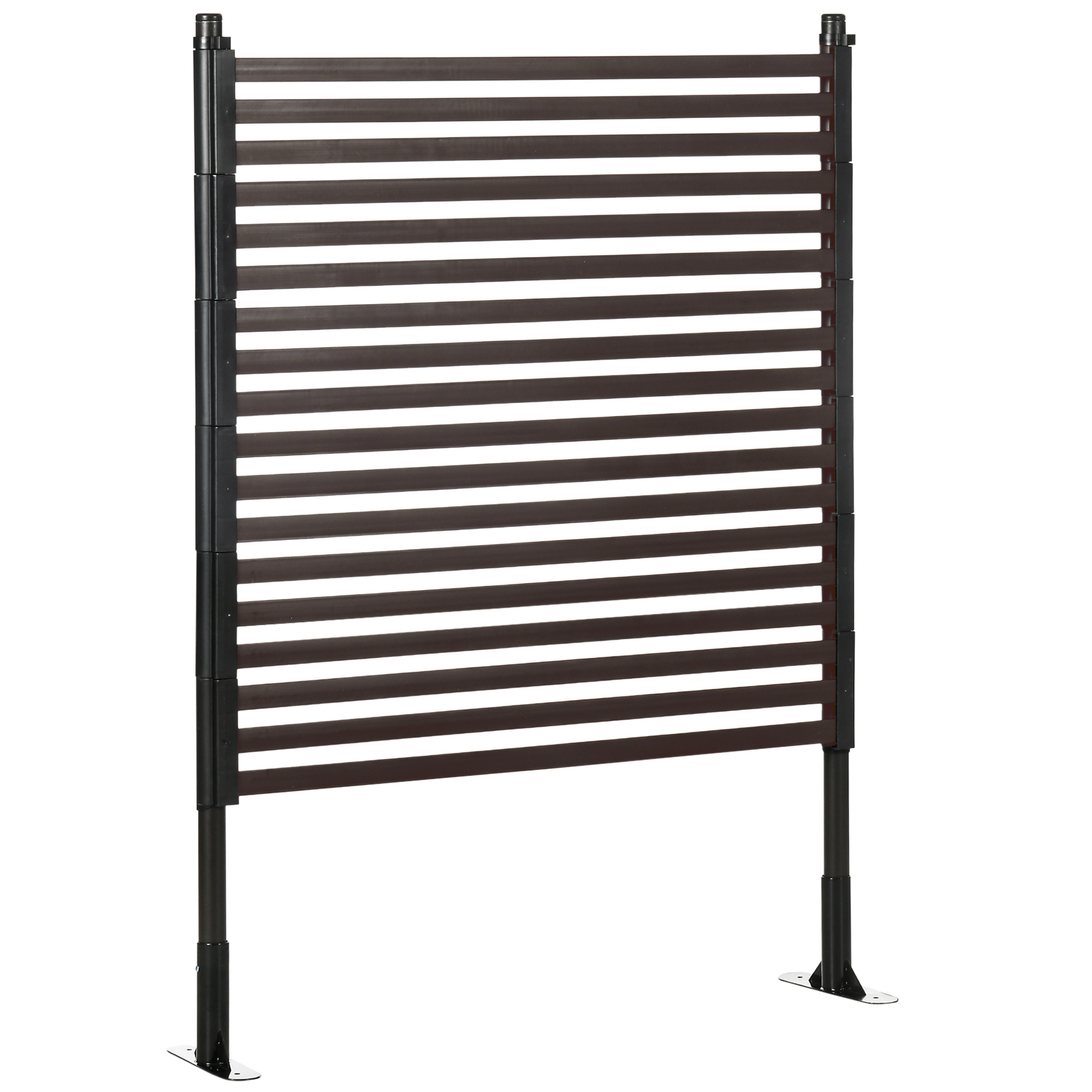 Outsunny Sichtschutz-Gartenzaun aus Metall für den Außenbereich mit Füßen oder Pfosten zum Einstecken, modular, 93L x 22l x 124H cm   Aosom