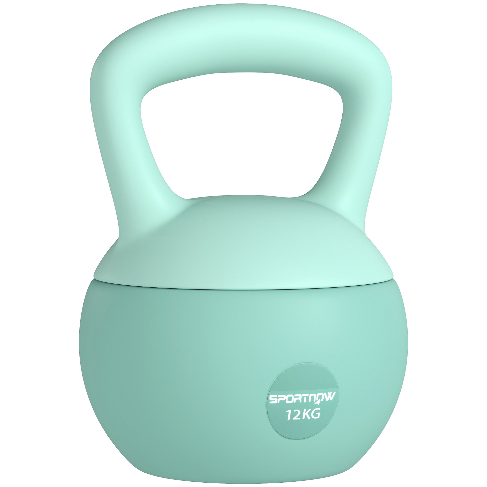SPORTNOW Kettlebell 12 kg, Soft-Kettlebell mit Metallsandfüllung und rutschfestem Griff, für Bodybuilding-Training zu Hause, Fitnessstudio, Verde Aosom