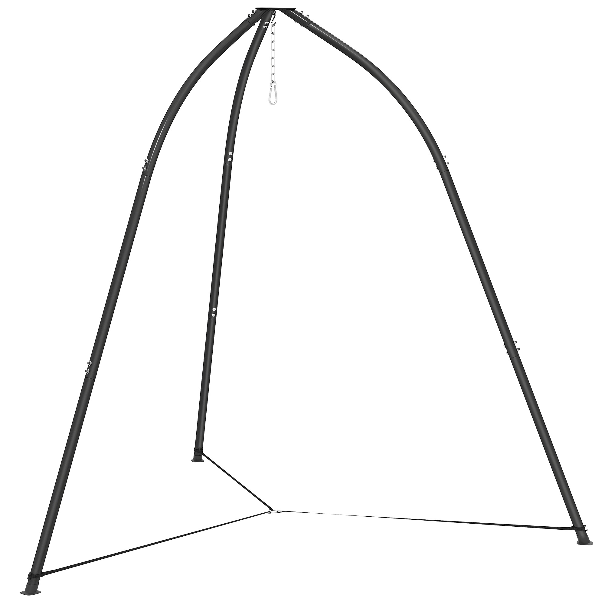 Outsunny Ständer für Hängesessel, dreieckig, Höhe 210 cm, mit verstellbarer Kette, stabile Basis, witterungsbeständig, Gestell für Terrasse, Garten, Traglast 150 kg, Schwarz Aosom