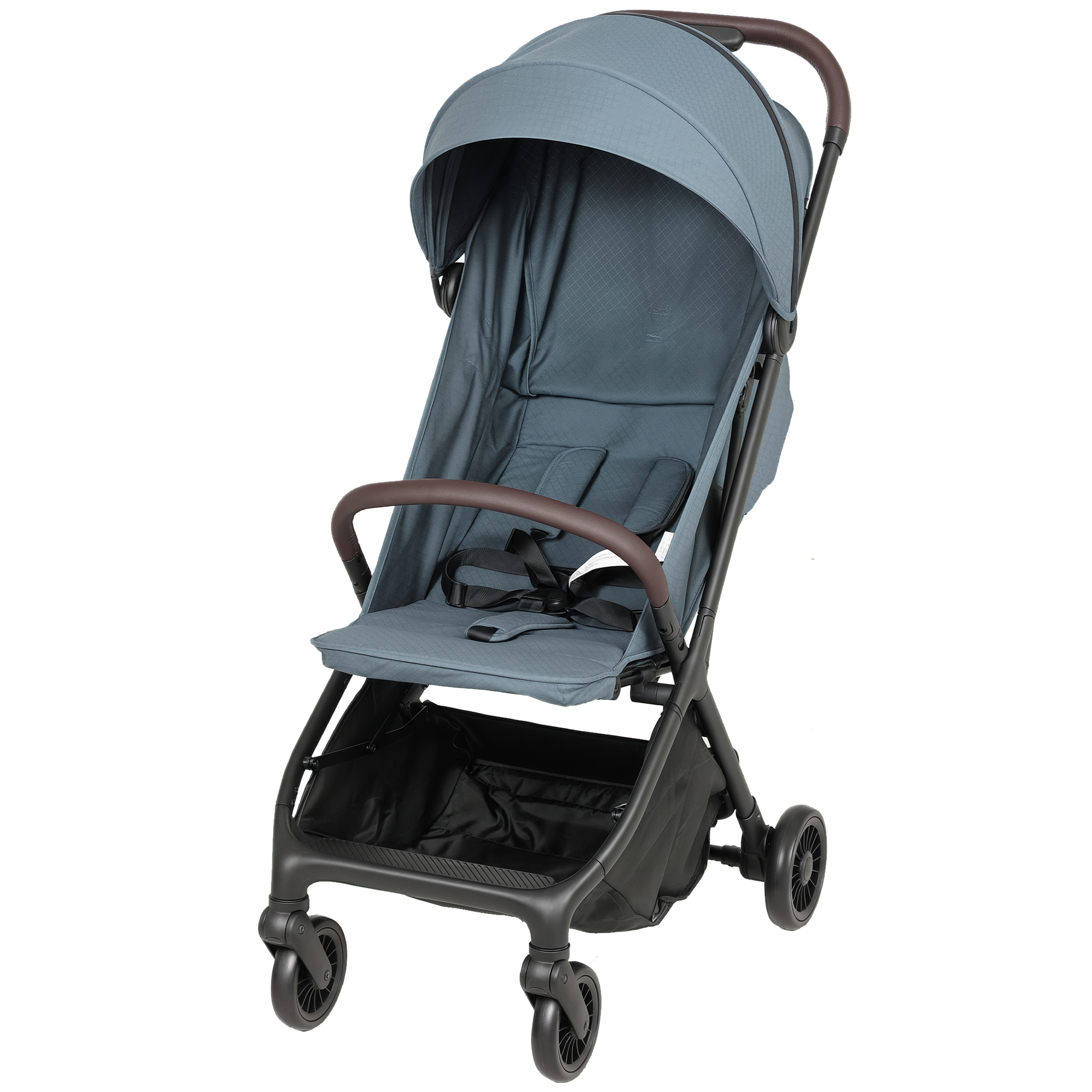 AIYAPLAY Leichter Kinderbuggy, zusammenklappbar, verstellbare Rückenlehne, verstellbare Fußstütze, Verdeck, 5-Punkt-Gurt, gefederte Räder, max. Belastung 15 kg, Dunkelblau   Aosom