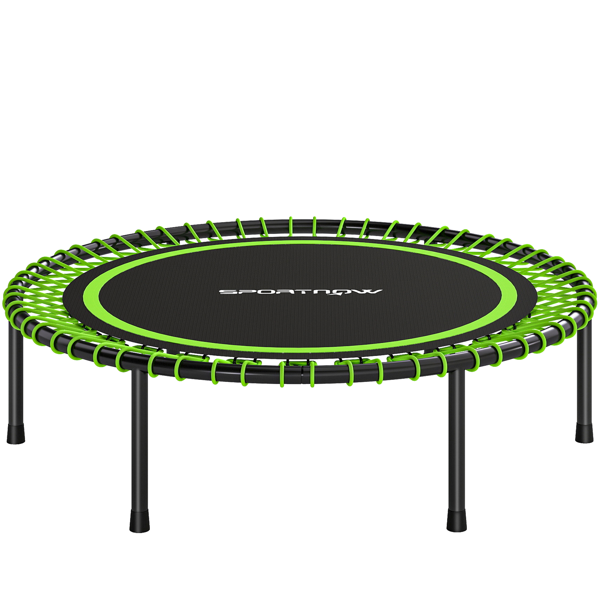 SPORTNOW Fitness-Trampolin Ø114 cm, Trampolin mit verstärktem Stahlrahmen, Belastbarkeit 200 kg, für Bein- und Ganzkörpertraining zu Hause, Büro, Fitnessstudio, Grün und Schwarz   Aosom