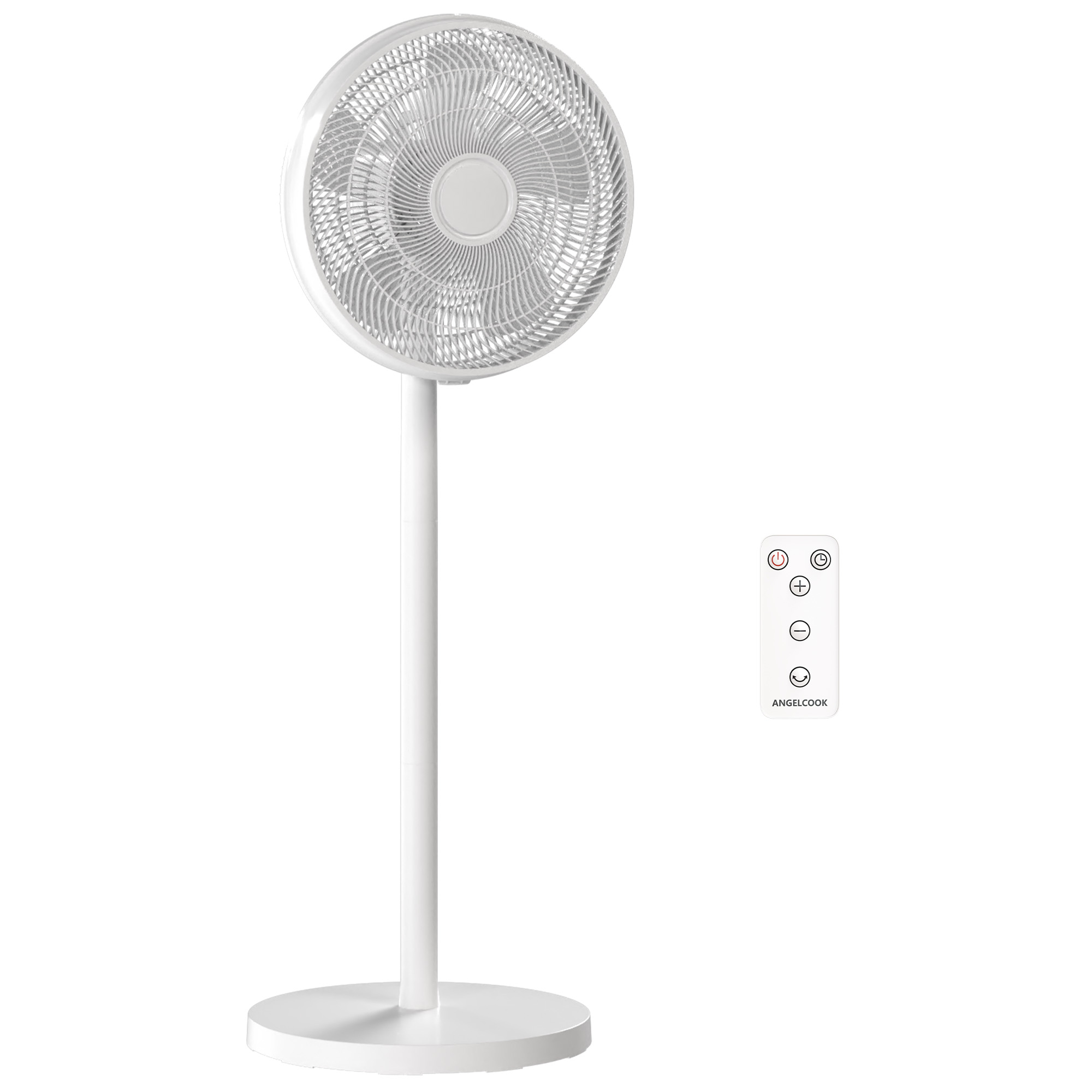 HOMCOM Standventilator mit Fernbedienung, leiser Standventilator, höhenverstellbar, 4 Geschwindigkeiten, 80°-Schwenkung, 10 Std. Timer, LED-Display, 50W, Weiß Aosom
