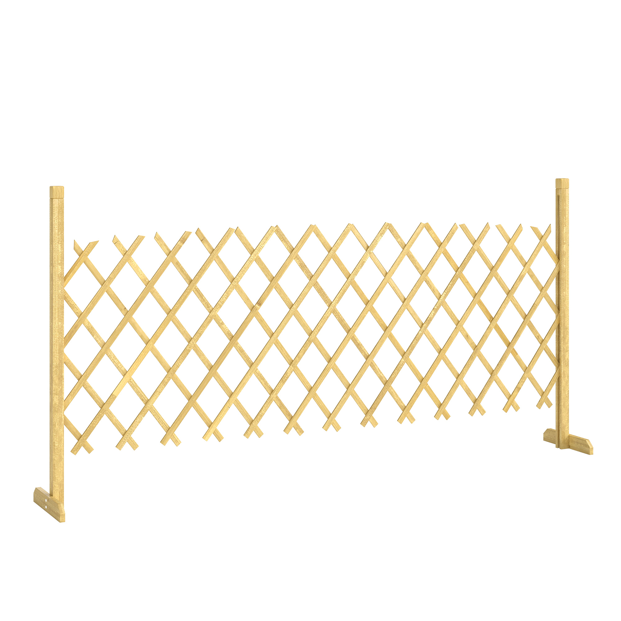 Outsunny ausziehbare Fichtenholz-Barriere 180 cm, stabile Basis, Holz-Gartenzaun für Innen, Außen, Balkon, Garten, Natur   Aosom