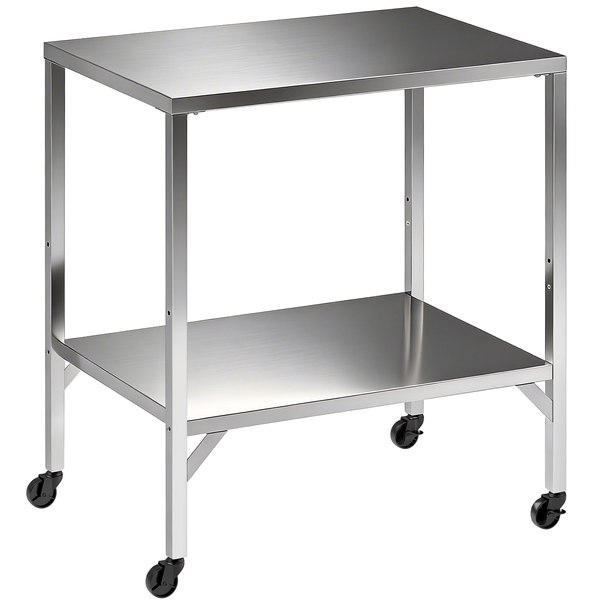 Outsunny Edelstahl-Grillwagen - Außen-Arbeitsfläche 85x60cm mit Arbeitsplatte und Rollen - Stabile Gartendesserte für Pizzaofen und Grill, Silber   Aosom