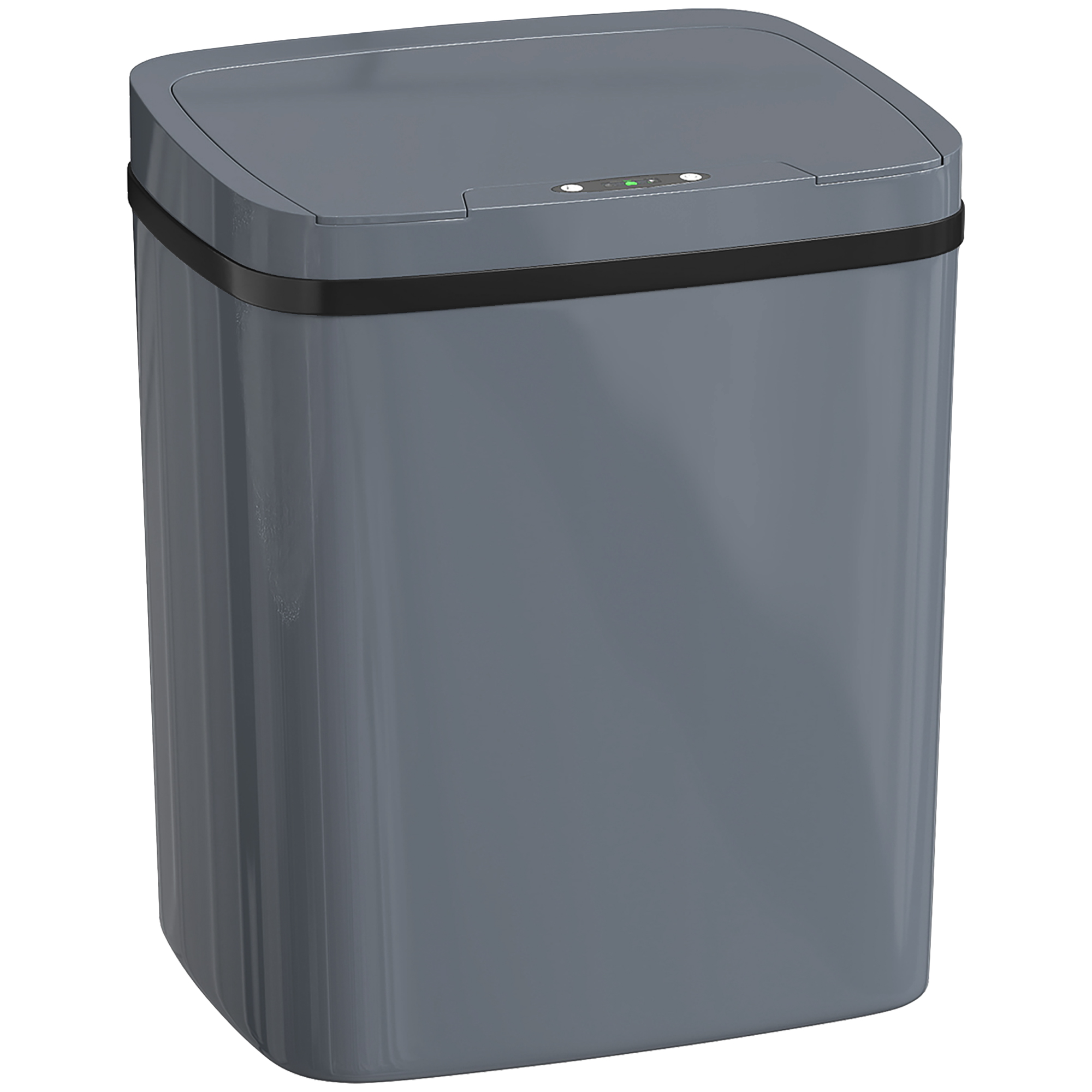 HOMCOM Sensor Mülleimer 15L Automatischer Mülleimer mit zwei Öffnungsmodi, Abfalleimer Müllbehälter Abfallbehälter für Büro, Schlafzimmer, Küchen, Kunststoff, Grau   Aosom