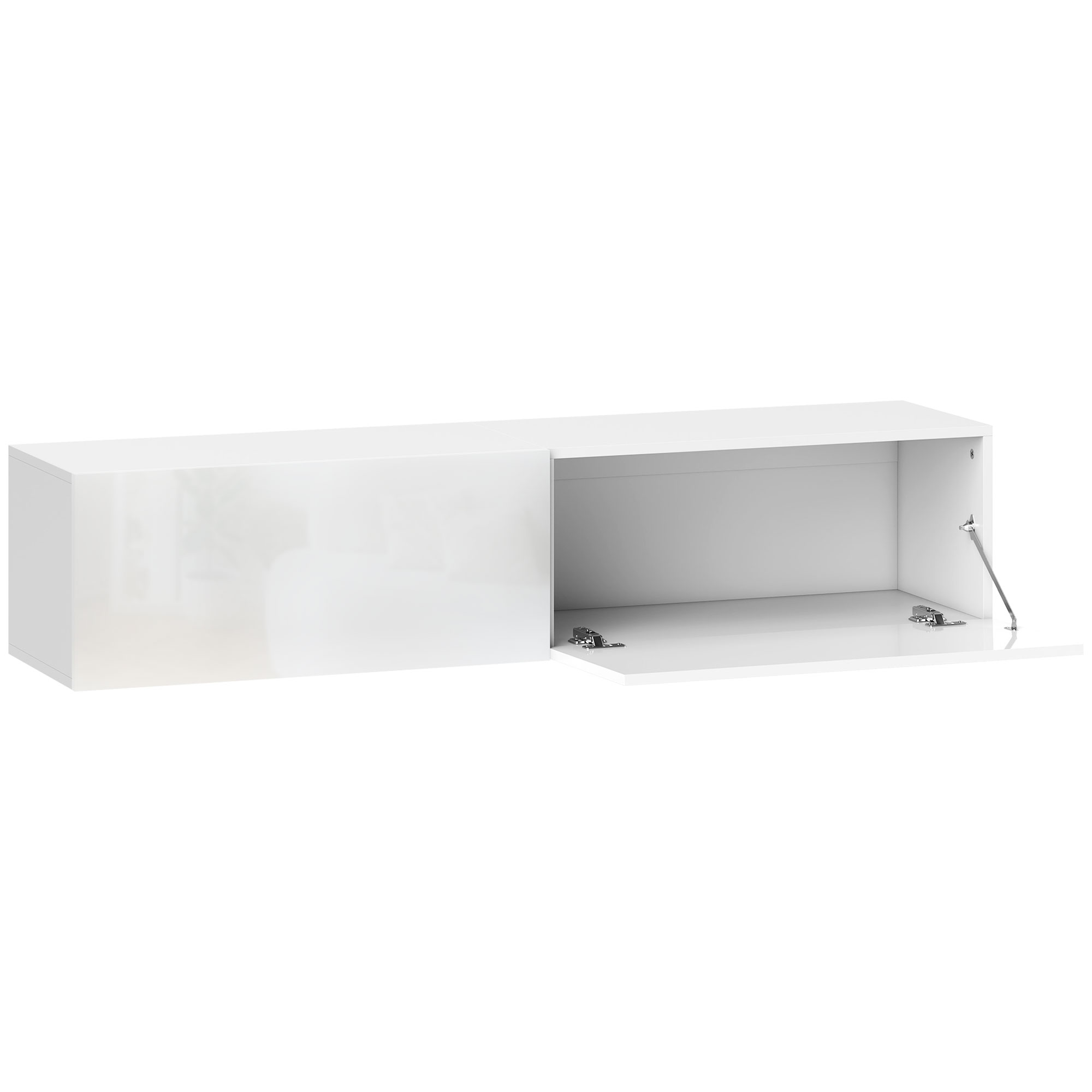 HOMCOM TV Schrank hängend TV Board für Fernseher bis zu 65 Zoll 140 cm Lowboard Fernsehtisch mit Stauraum Fernsehschrank für Wohnzimmer Weiß   Aosom