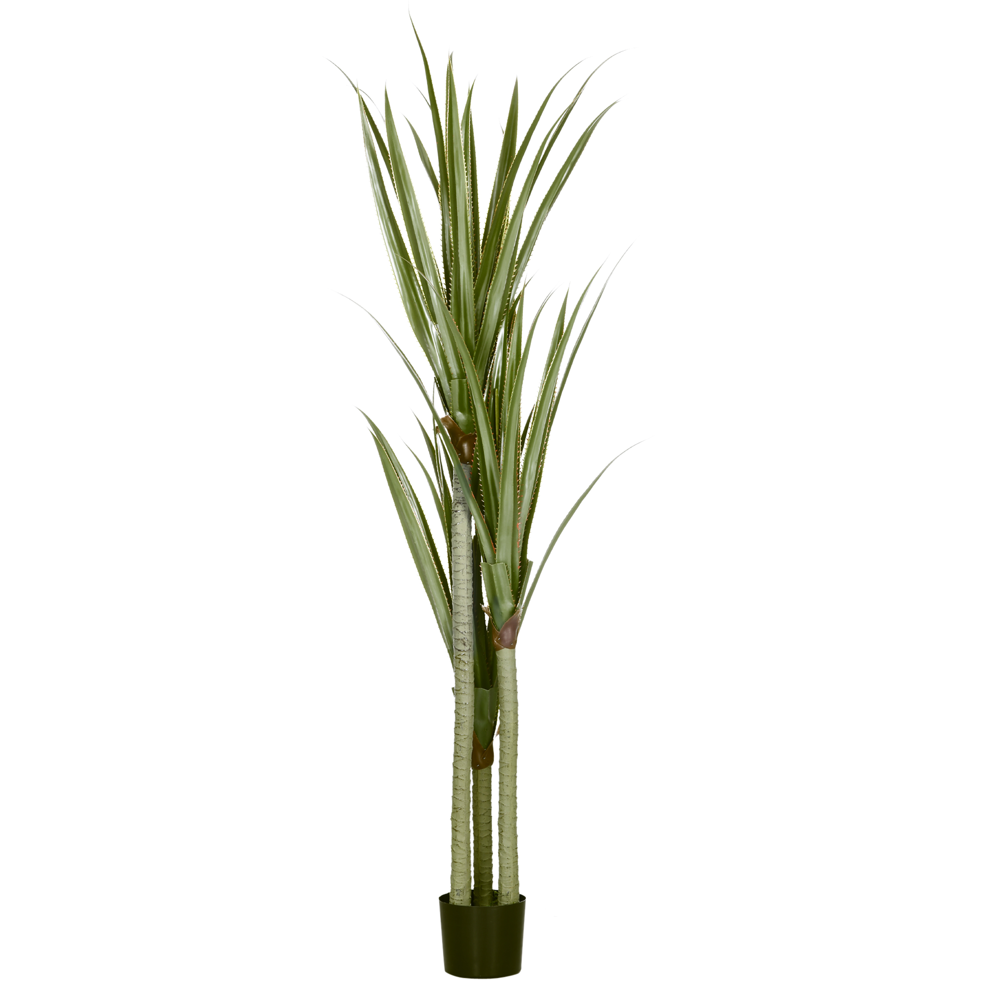 HOMCOM Künstliche Yucca groß 190cm Kunstpflanze, Plastik Künstliche Pflanze im Topf, Fake Plant wie echt für Wohnzimmer Schlafzimmer Büro Garten Moderne Dekoration Geschenk   Aosom
