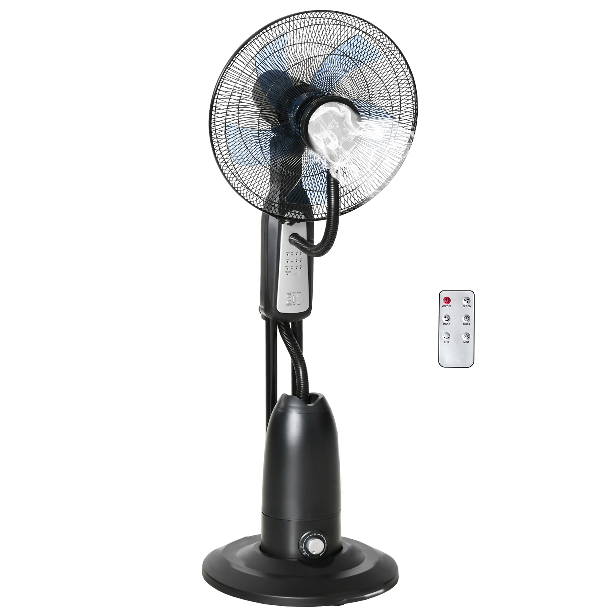 HOMCOM Standventilator mit 2,8 Liter Wasserzerstäuber, Timer, 3 Modi, Nebelfunktion und verstellbarem Neigungswinkel für erfrischende Kühlung Aosom.de