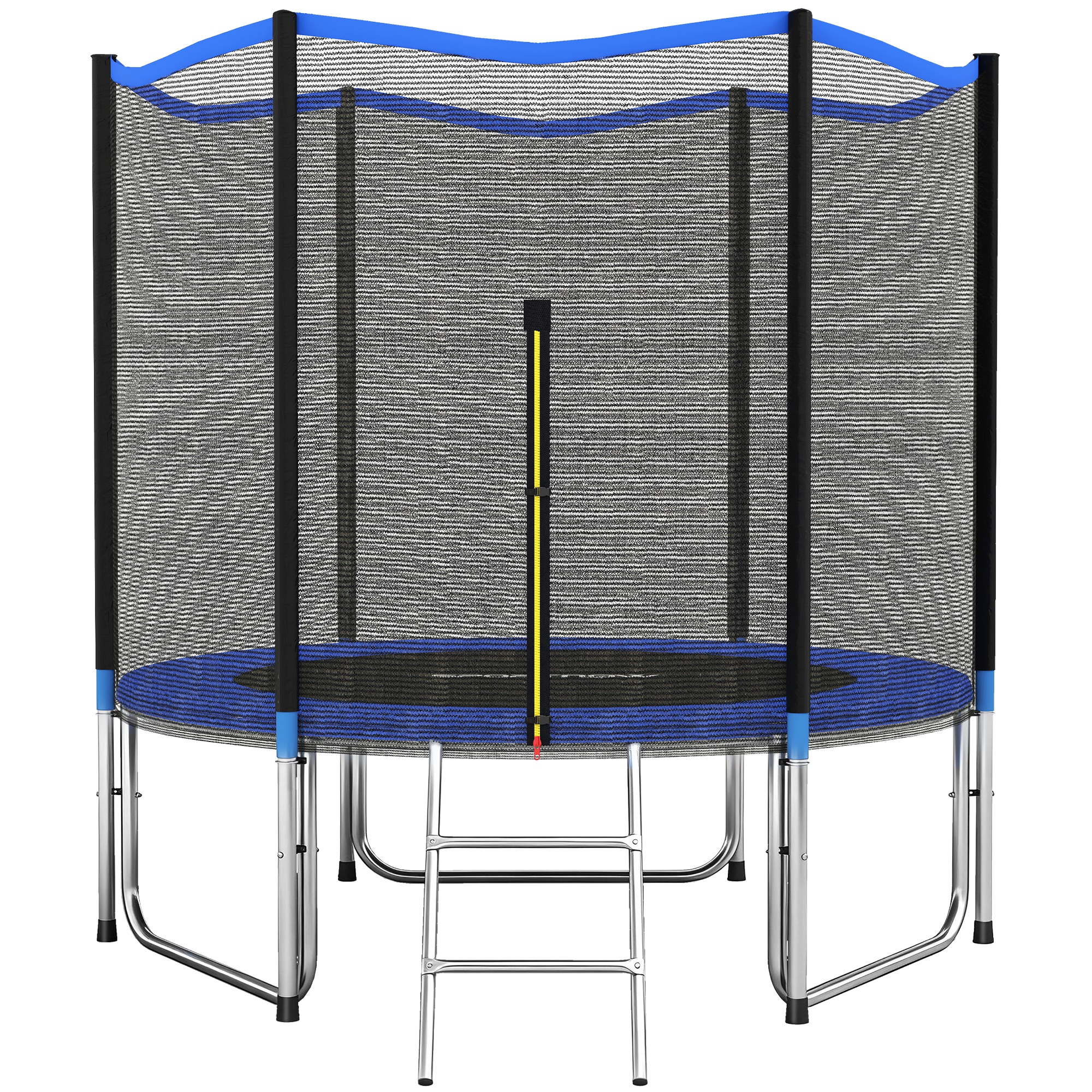 SPORTNOW Trampolin für Erwachsene Ø305 cm, Trampolin mit Schutznetz, 2‑stufige Leiter, Feder-Sicherheitsabdeckung, Stahlrahmen, Tragfähigkeit 120 kg, Blau Aosom