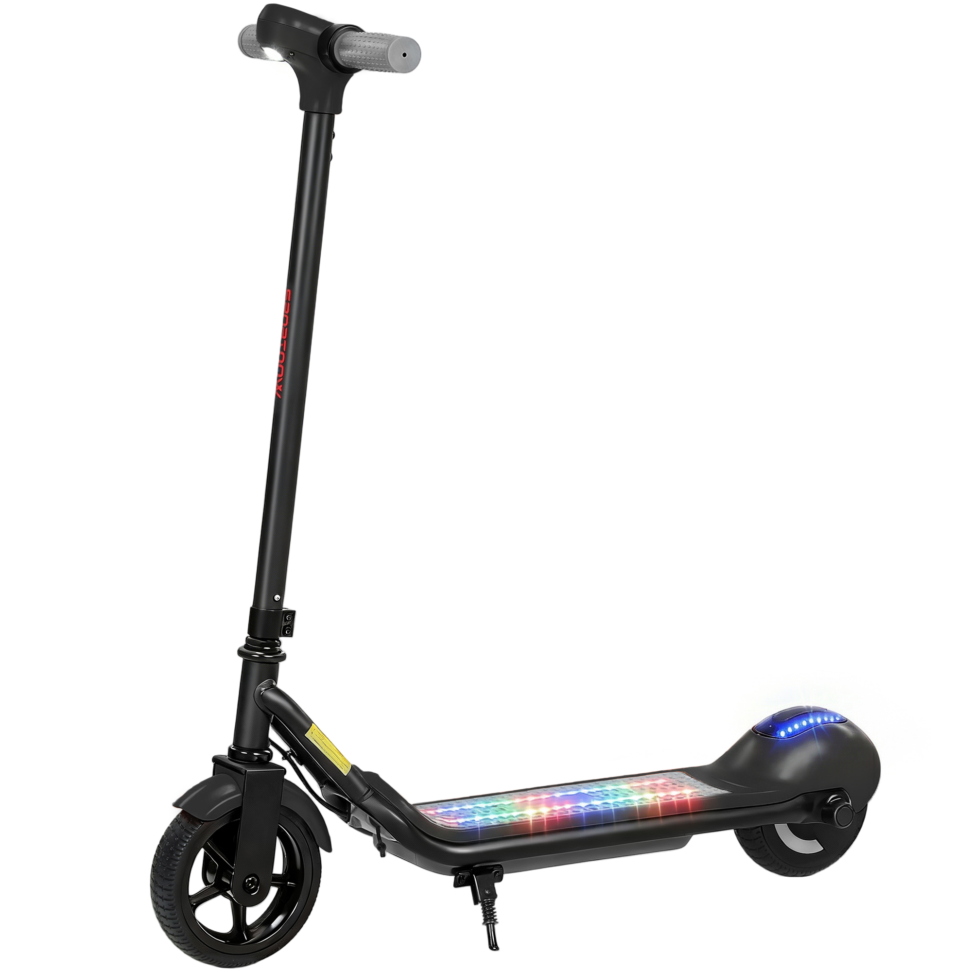 SPORTNOW Kinder-Elektro-Scooter mit LED-Display, RGB-Lichtern, Reifen Ø 16,5 cm, 10 km/h, Reichweite 8 km, Kick-Start, für Mädchen & Jungen 6-14 Jahre, schwarz Aosom
