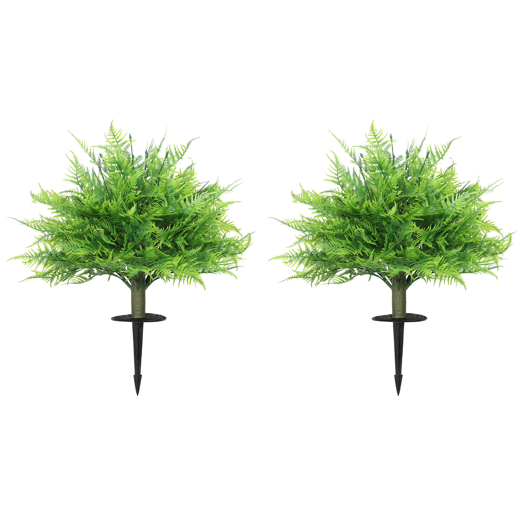 HOMCOM 2er Set Künstliche Boston-Farn-Büschen 60cm Kunstpflanze, Künstliche Pflanzen im Topf, Fake Plant wie echt Kunstbaum für Wohnzimmer Schlafzimmer Garten Büro Geschenk   Aosom