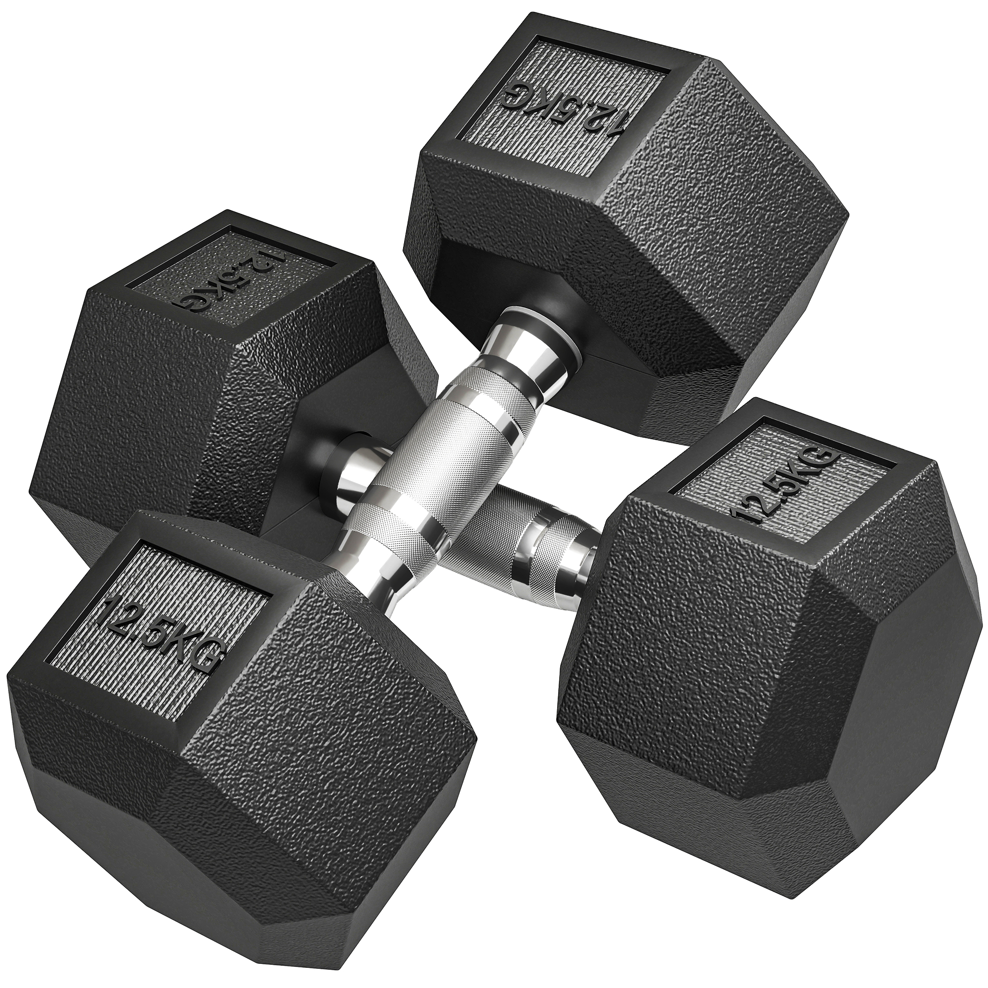 HOMCOM Hanteln mit gerändeltem Griff, Kurzhantel aus Gusseisen, 2 x 12,5 kg, Kurzhanteln für Männer und Frauen, Dumbbell für Zuhause, Fitnessstudio, Krafttraining Aosom
