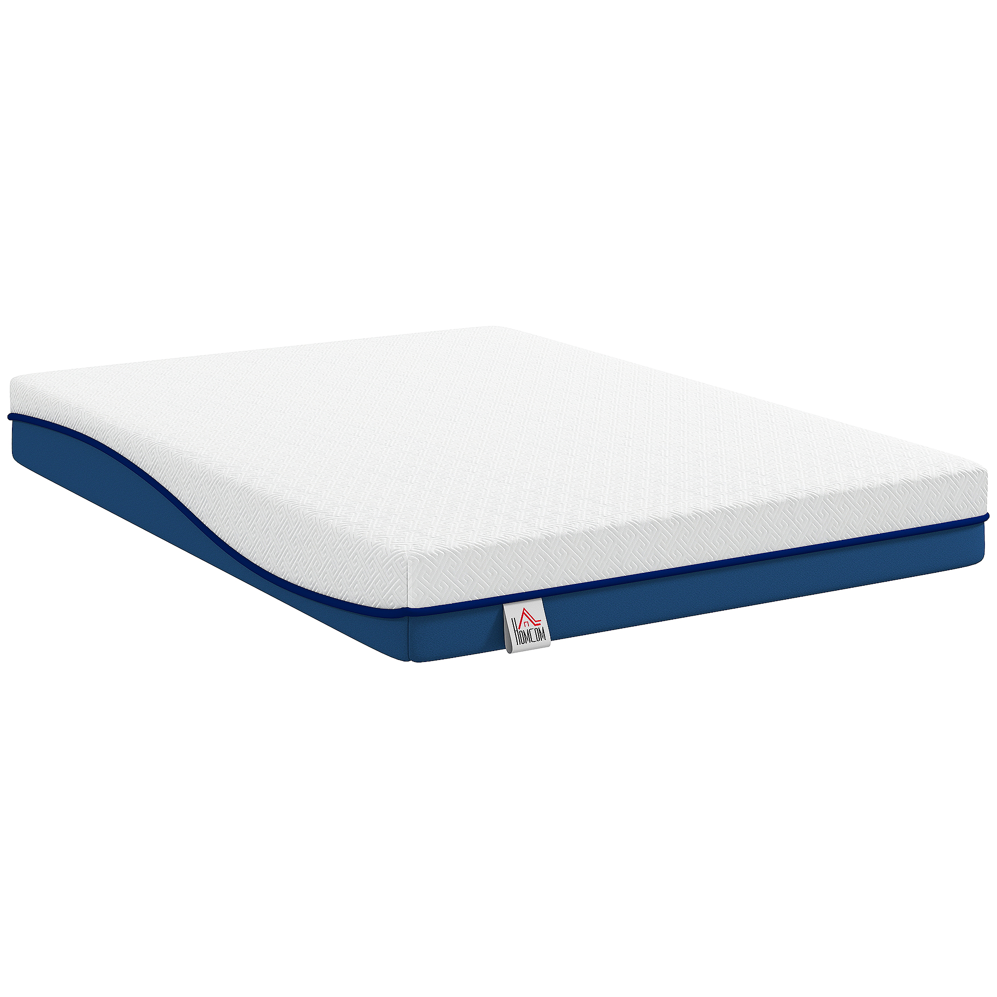 HOMCOM Matratze 190x135 cm, Höhe 20 cm, Viskoelastische Matratze mit Grüntee, Mittlere Festigkeit, Kühler Schlaf mit Gel-Schaum und waschbarem Bezug, OEKO-TEX zertifiziert, rollbar in Box Aosom