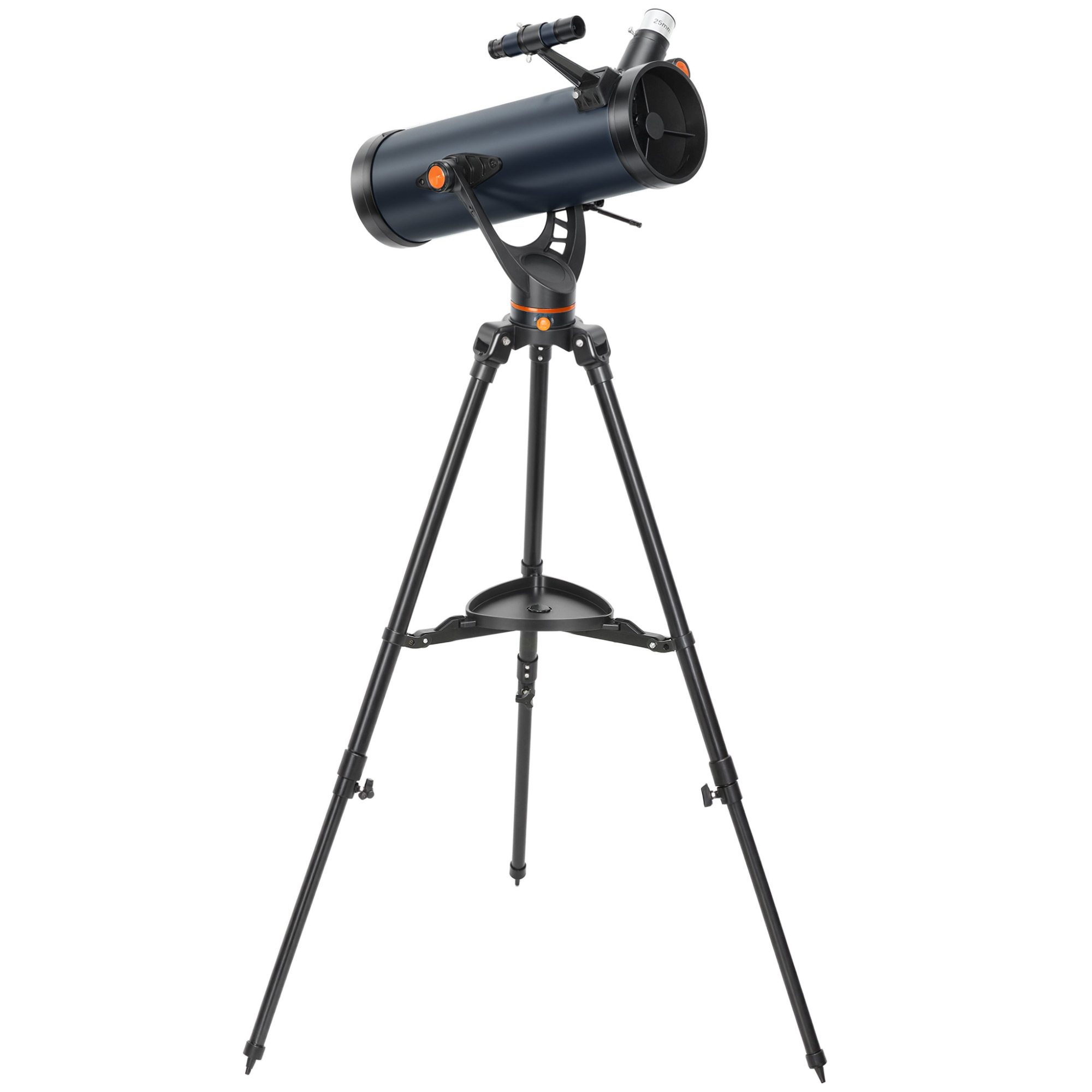 Outsunny Teleskop für Astronomie Anfänger Erwachsene 114mm Aperture 470mm Astronomisches Spiegelteleskop Einsteiger mit Stativ Ablage Tragetasche Reiseteleskop Telescope Dunkelblau   Aosom