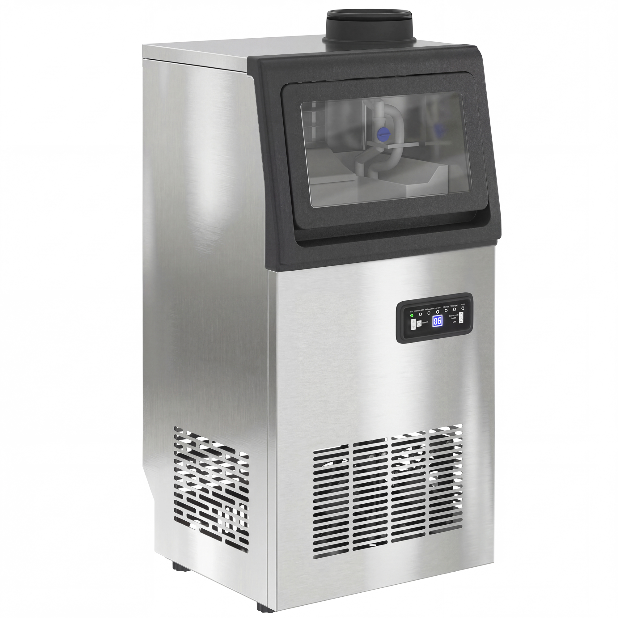 HOMCOM Kommerzielle Eiswürfelmaschine 36kg/24H selbstreinigend Eismaschine mit 7,5 kg Speicher, Timer, Ice Maker Machine aus Edelstahl mit Eisschaufel für Bar, Büro, Restaurant, Café   Aosom