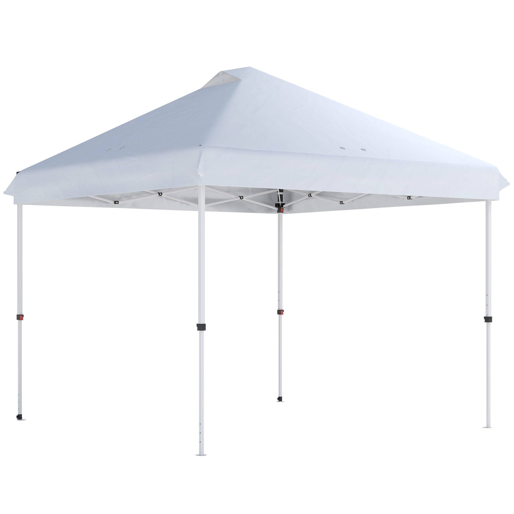 Outsunny Pavillon 3 x 3 m Wasserdicht Winterfest Höhenverstellbar Pop-up Faltpavillon, UV 50+ Faltbar Partyzelt Gartenzelt mit Tasche Sandsäcke Gartenpavillon für Garten Festival, Weiß Aosom