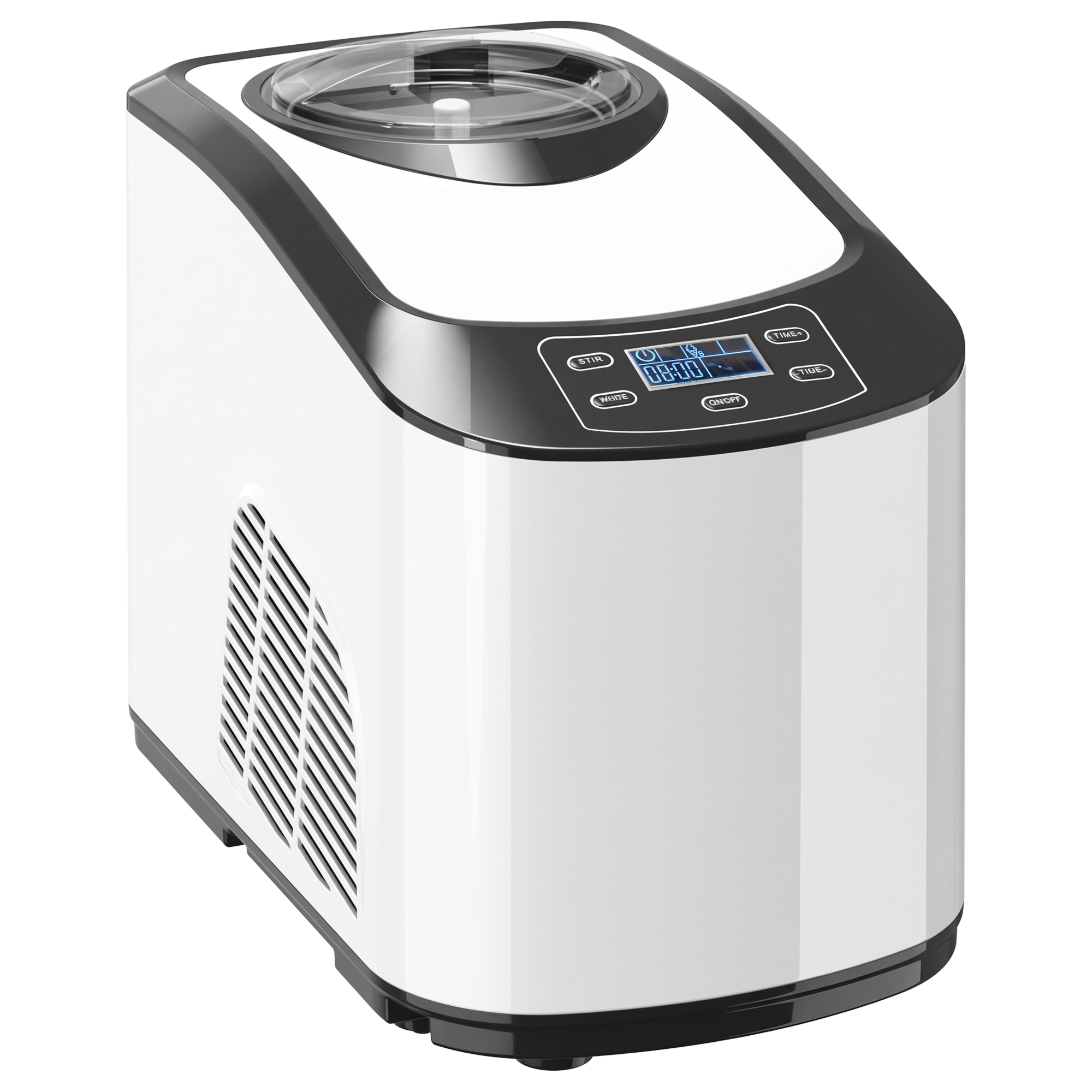HOMCOM Eismaschine 1,5L Eiscrememaschine Speiseeisbereiter Frozen Eisbereiter Speiseeismaschine Eiscremebereiter mit LCD Display 45 Min. DIY Eiscreme 22,5 x 37 x 33 cm   Aosom