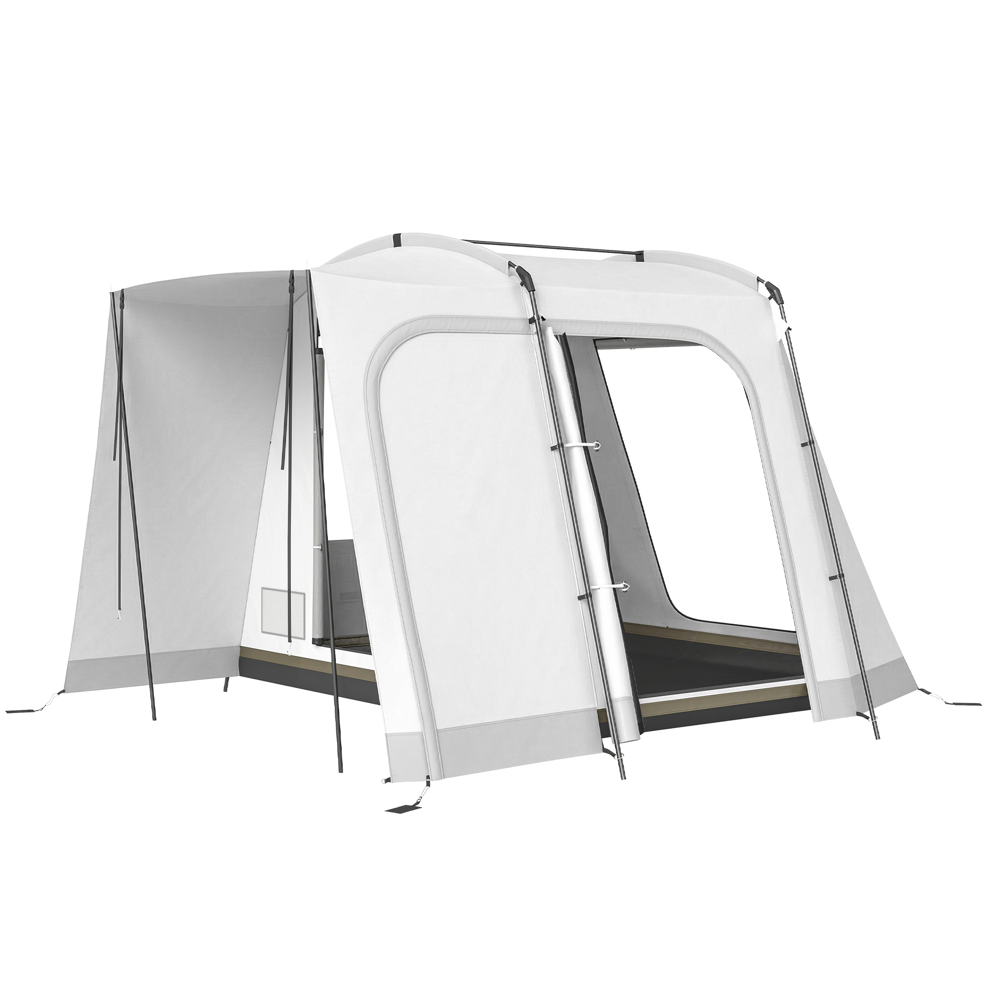 Outsunny Heckzelt für 2-4 Personen, 320 x 280 x 205cm 2 in 1 Autozelt wasserdicht Tunnelzelt mit 4 Türen Fenster Vorzelt Bodenplane Tasche, Auto Zelt Familienzelt Heckklappenzelt für Camping Reise SUV   Aosom