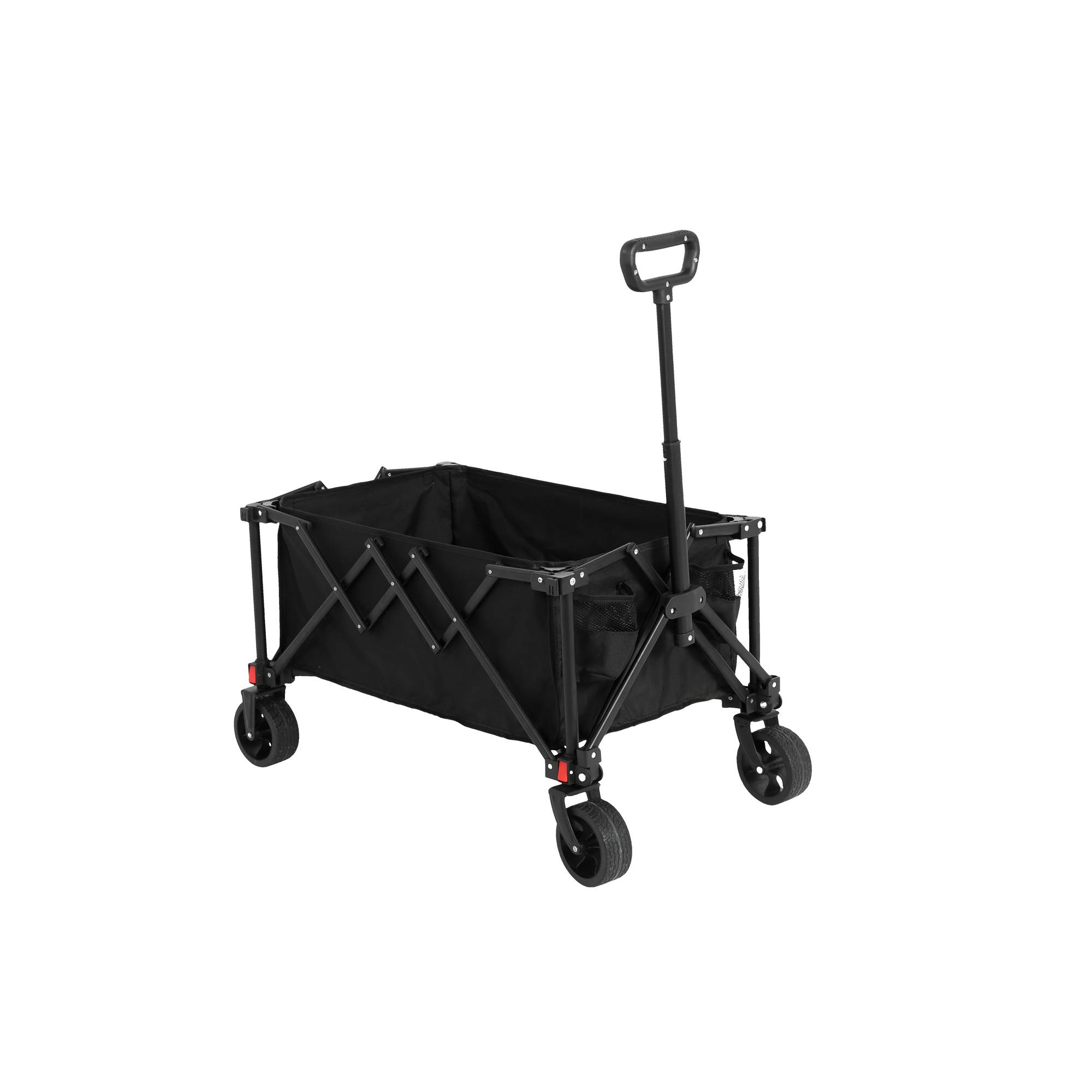 Faltbarer Bollerwagen, für Camping, Einkaufen, 77x48x45 cm, Schwarz