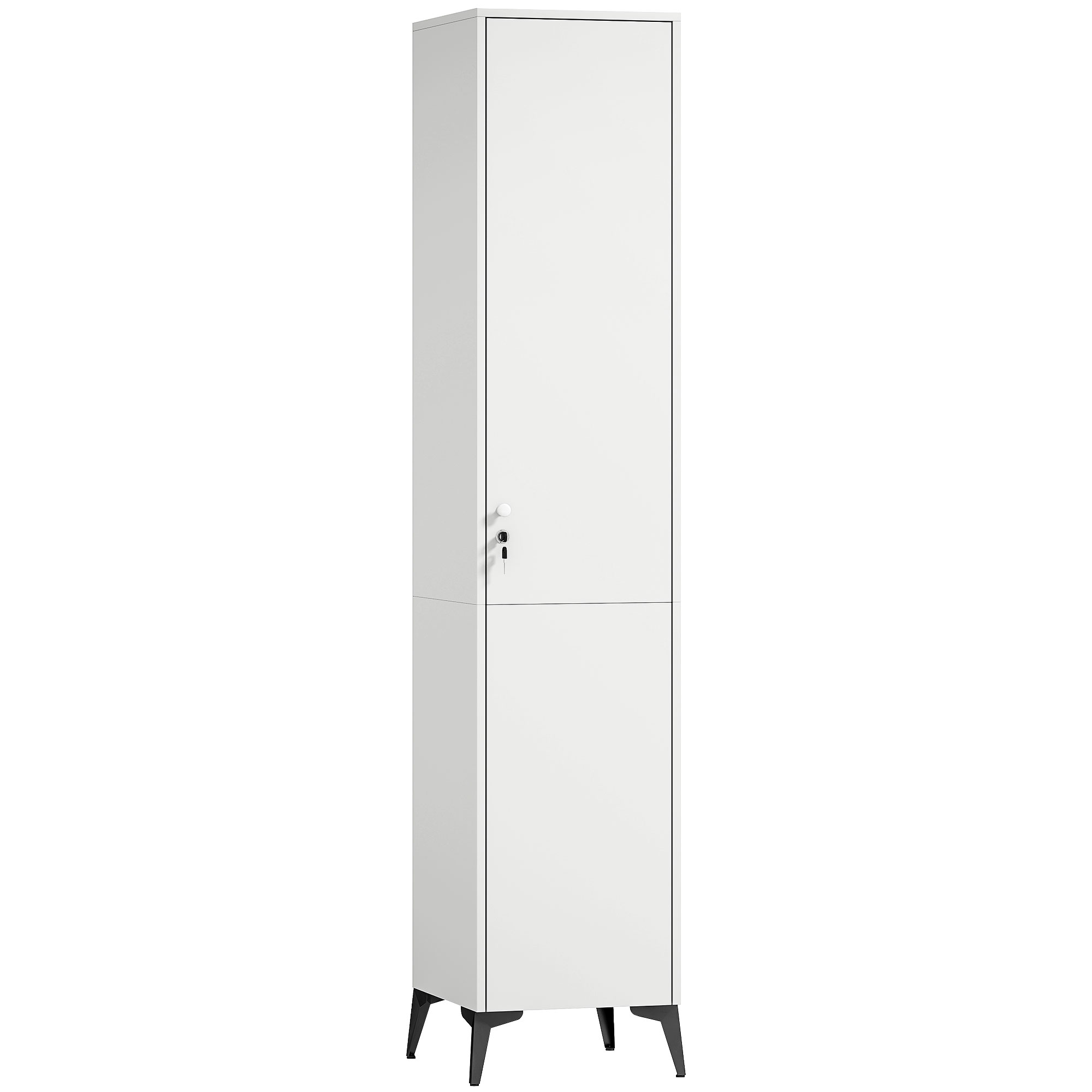 HOMCOM Schmaler Kleiderschrank mit Tür, Kleiderstange und Ablagen, Kleiderschrank, Ankleideschrank, für Schlafzimmer, 36 x 40 x 180 cm, weiß Aosom