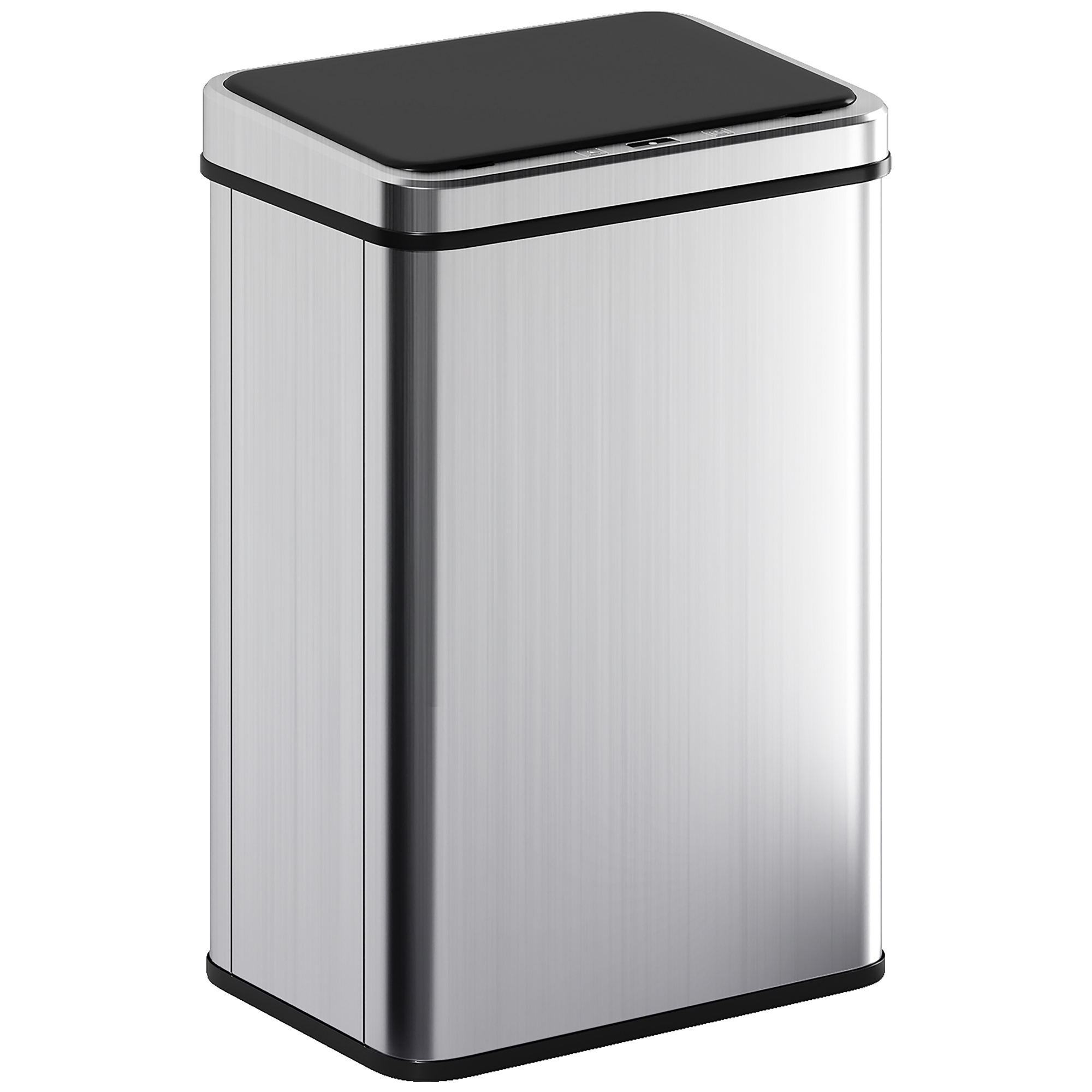 HOMCOM Sensor Mülleimer 40L Edelstahl Automatischer Mülleimer mit Soft-Close-Deckel Bewegungssensor fingerabdrucksicherer Abfalleimer Müllbehälter Abfallbehälter für Büro Schlafzimmer Küchen Silber   Aosom