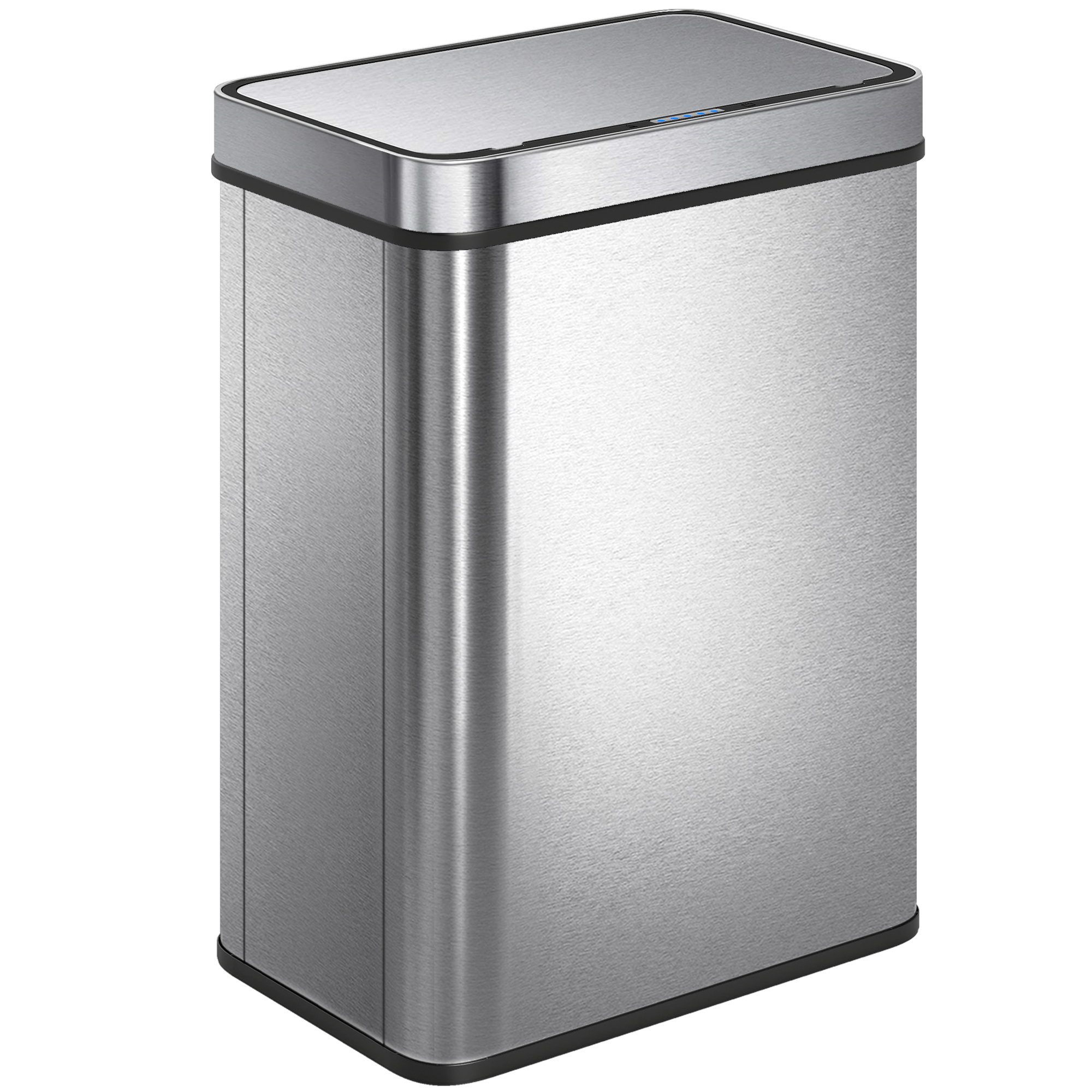 HOMCOM Mülleimer mit Sensor 50L Edelstahl Leiser Automatischer Abfalleimer mit Soft-Close-Deckel, Fingerabdruckresistente Mülleimer für Küchen, Büro, Schlafzimmer, Silber   Aosom