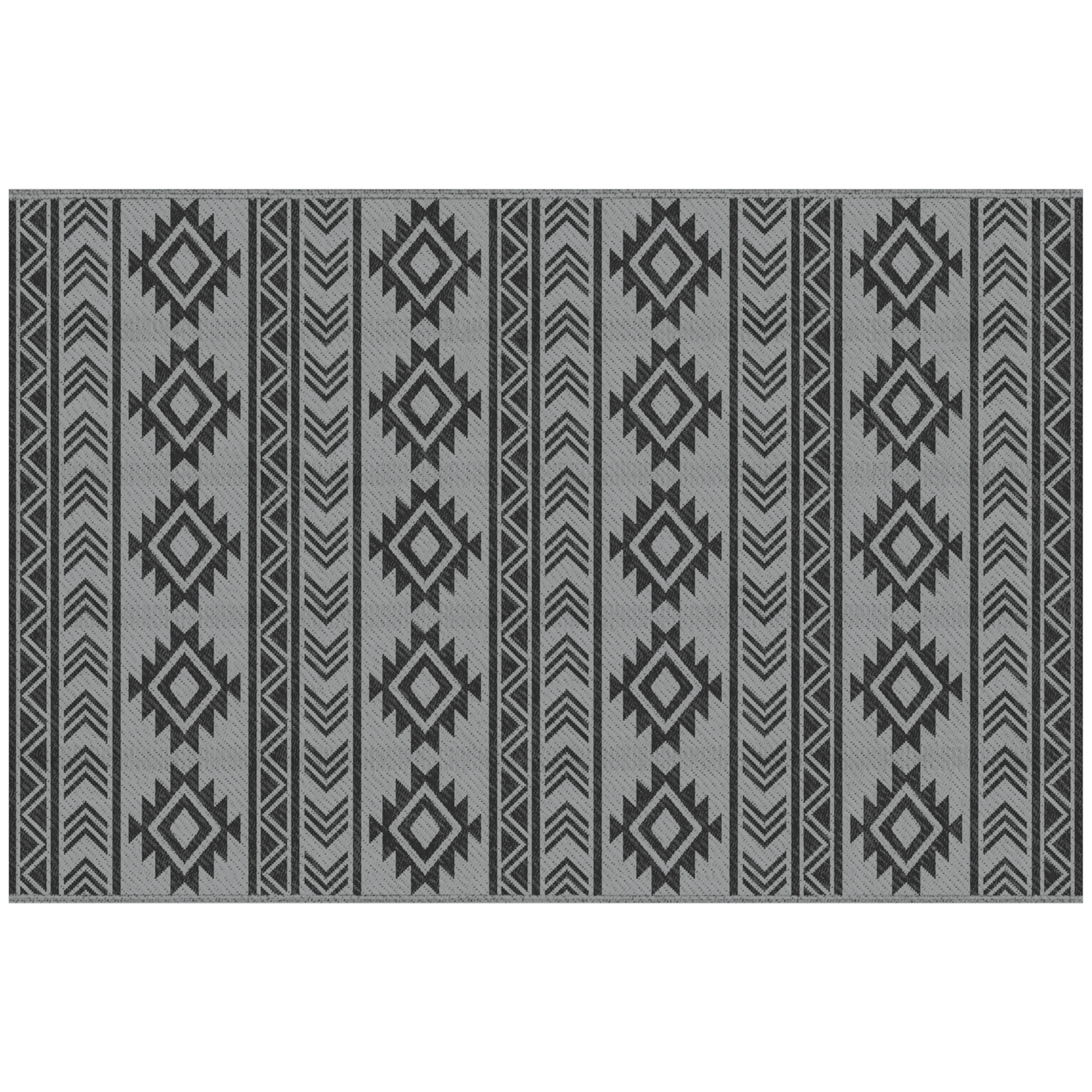 Outsunny Outdoor-Teppich 182 x 274 cm, wasserdichter Teppich, PP Teppich, Balkonteppich Grau, für Terrasse, Camping   Aosom.de