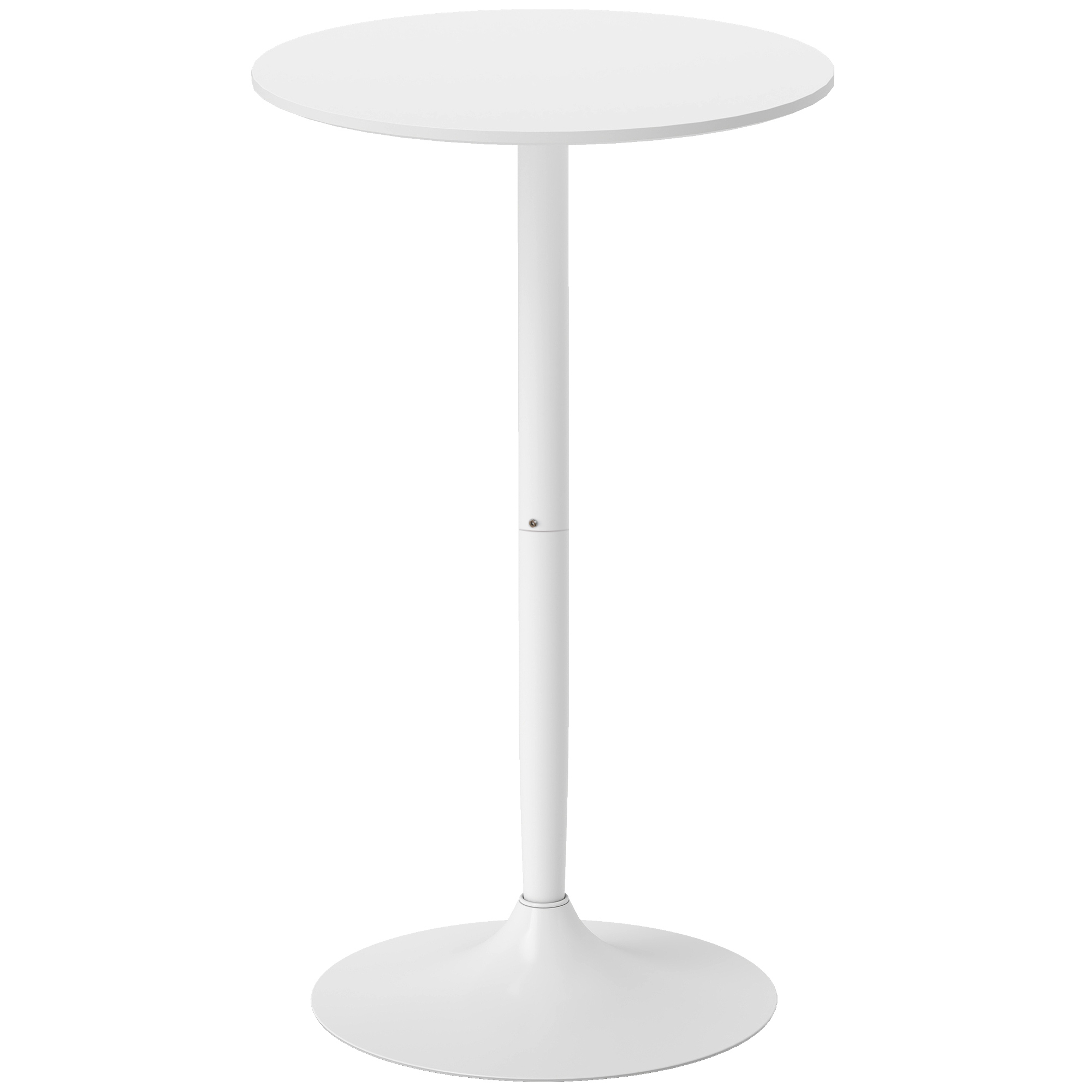 HOMCOM Bartisch Stehtisch runder Küchentisch Ø60 cm für Wohnzimmer Esszimmer Stahl weiß höhenverstellbar Aosom.de