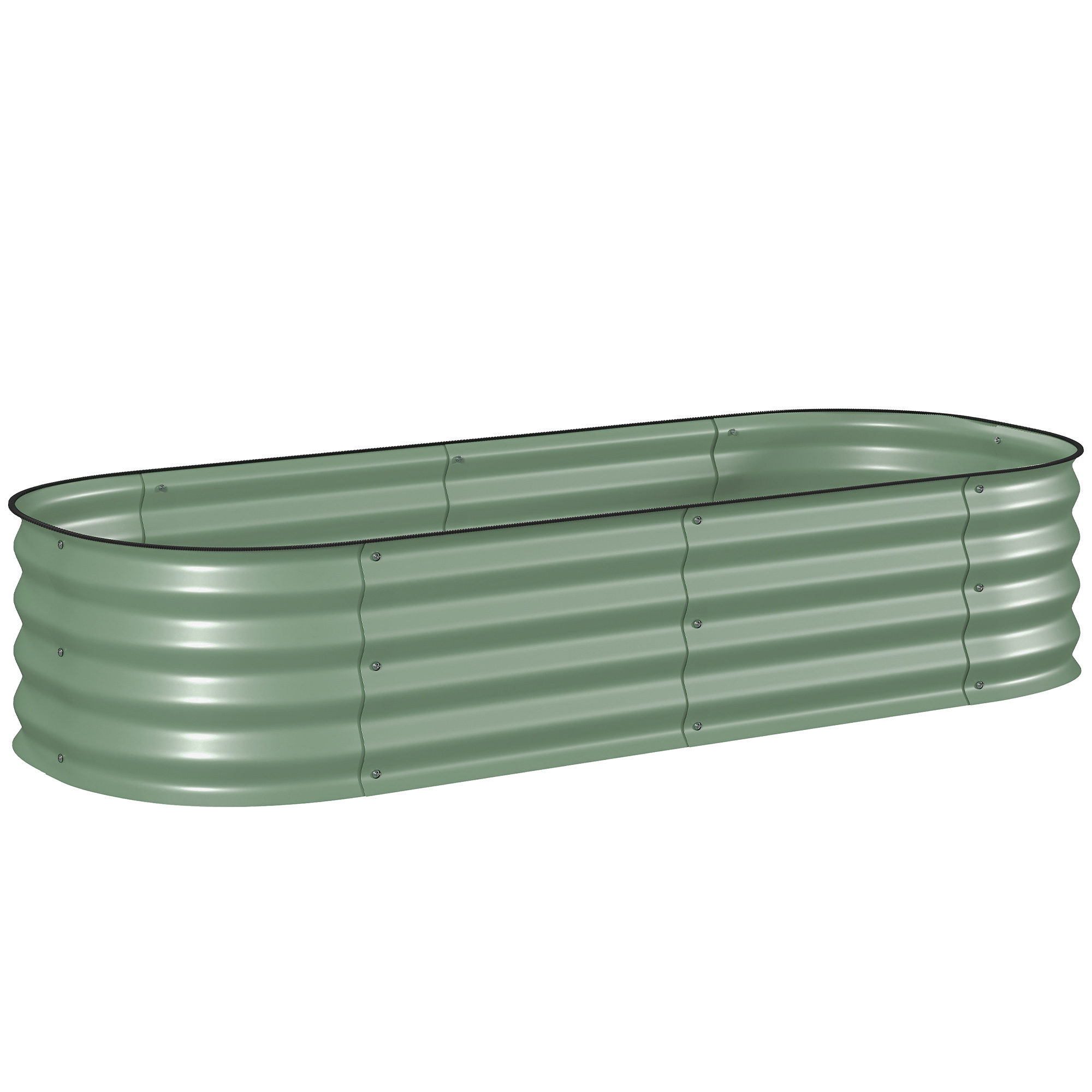 Outsunny Hochbeet Metall, Pflanzkasten, Gemüsebeet, DIY Blumenkasten mit offenem Boden, Kräuterbeet für Garten, Balkon, Grün 150 x 62 x 30 cm   Aosom