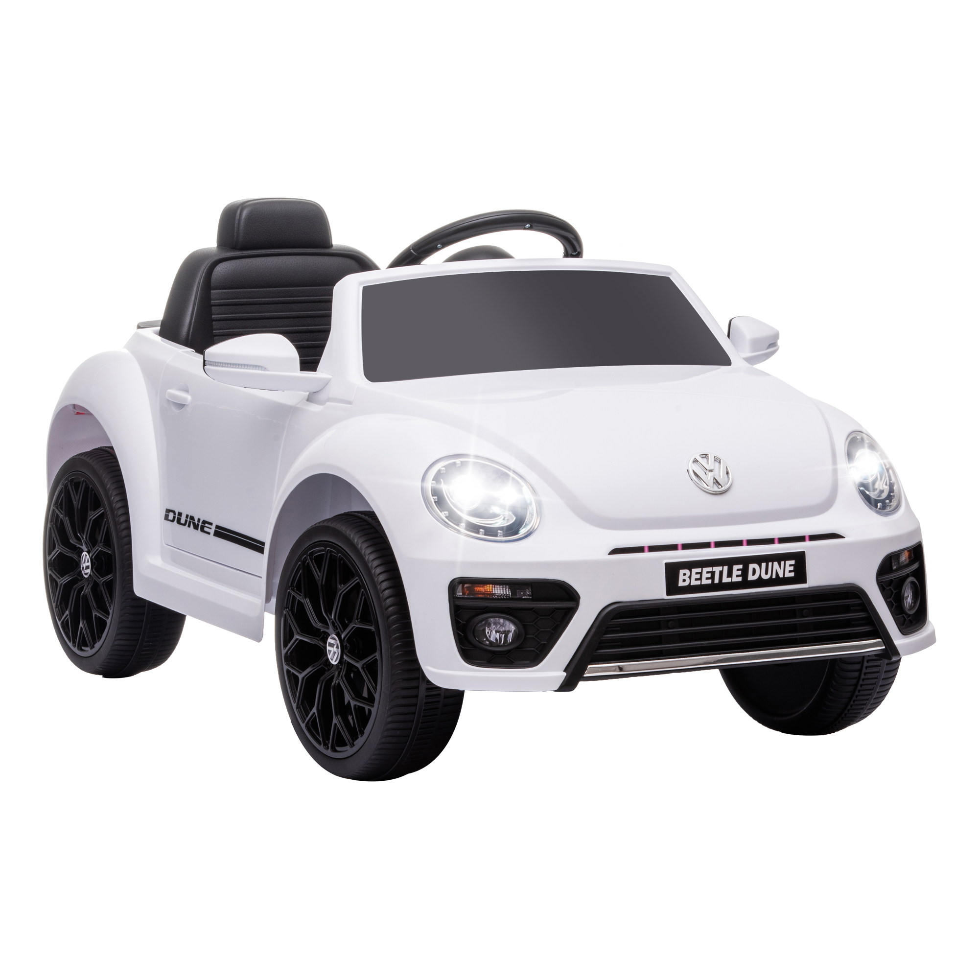 AIYAPLAY Kinder Elektroauto 12V Kinderauto mit 2,4G Fernbedienung, Musik, Hupe, Elektrofahrzeug mit LED-Lichtern, USB/MP3-Anschluss, 3-5 km/h, für Kinder 3-5 Jahre, Weiß Aosom