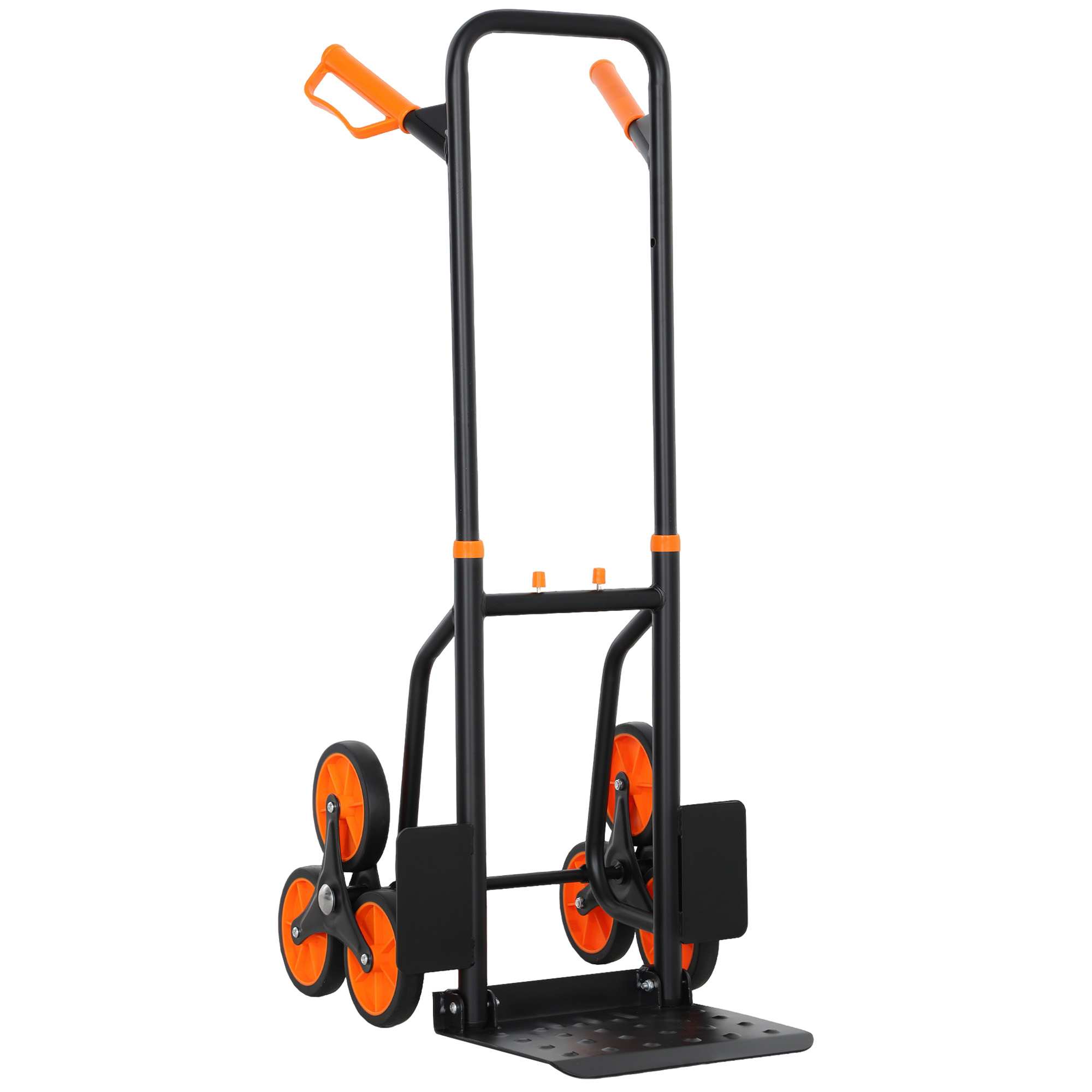 DURHAND Treppensteiger Sackkarre klappbar Transportkarre mit Stahlrahmen max. 120kg 106,5 cm Transportwagen für Umzug Werkstatt Lager Orange   Aosom
