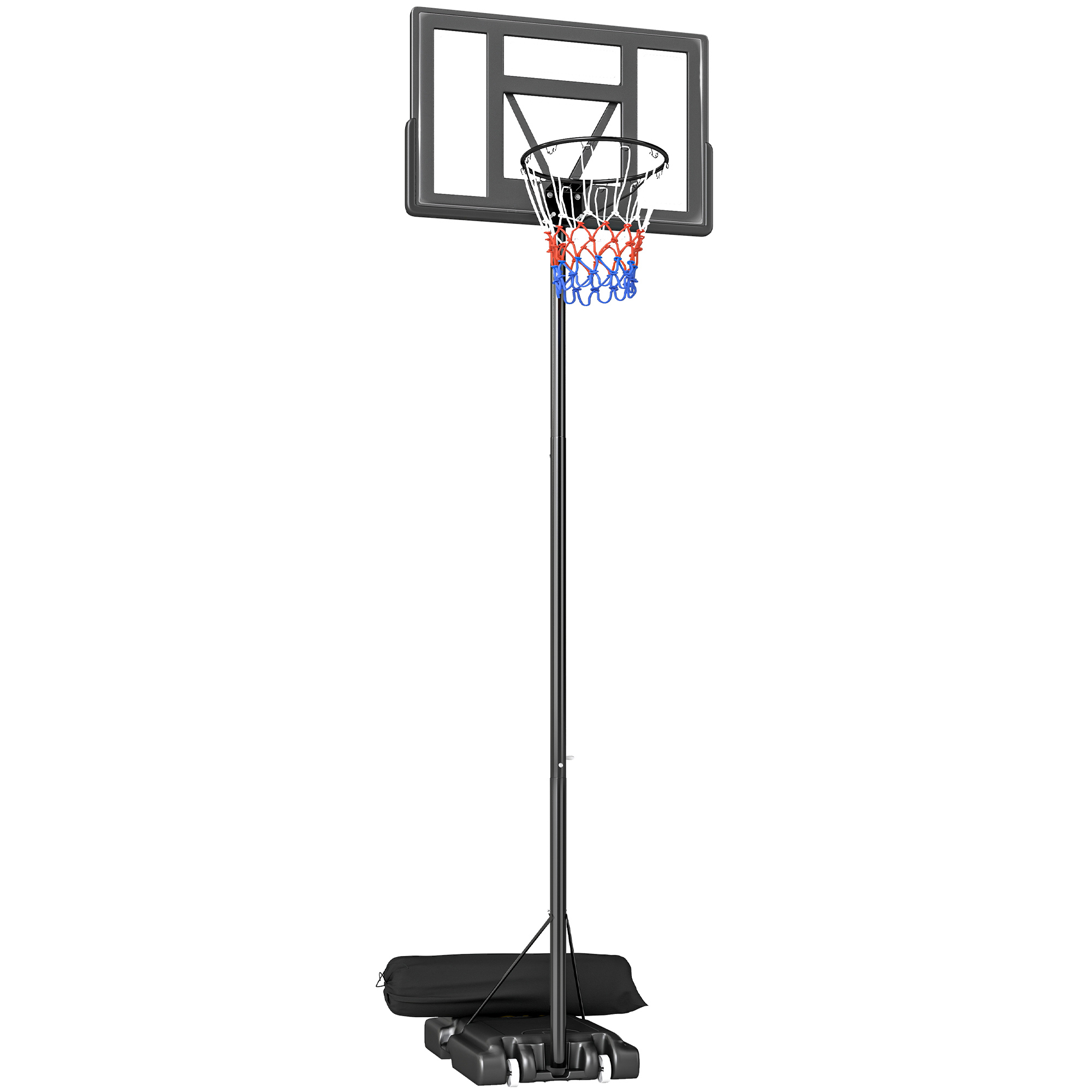 SPORTNOW Basketballkorb Outdoor 135-305cm schnell Höhenverstellbar Basketballständer mit 110x70cm bruchsichere Rückwand 2 Rädern & Gewichtssack Mobile Basketball Korb für Jugendliche Erwachsene   Aosom
