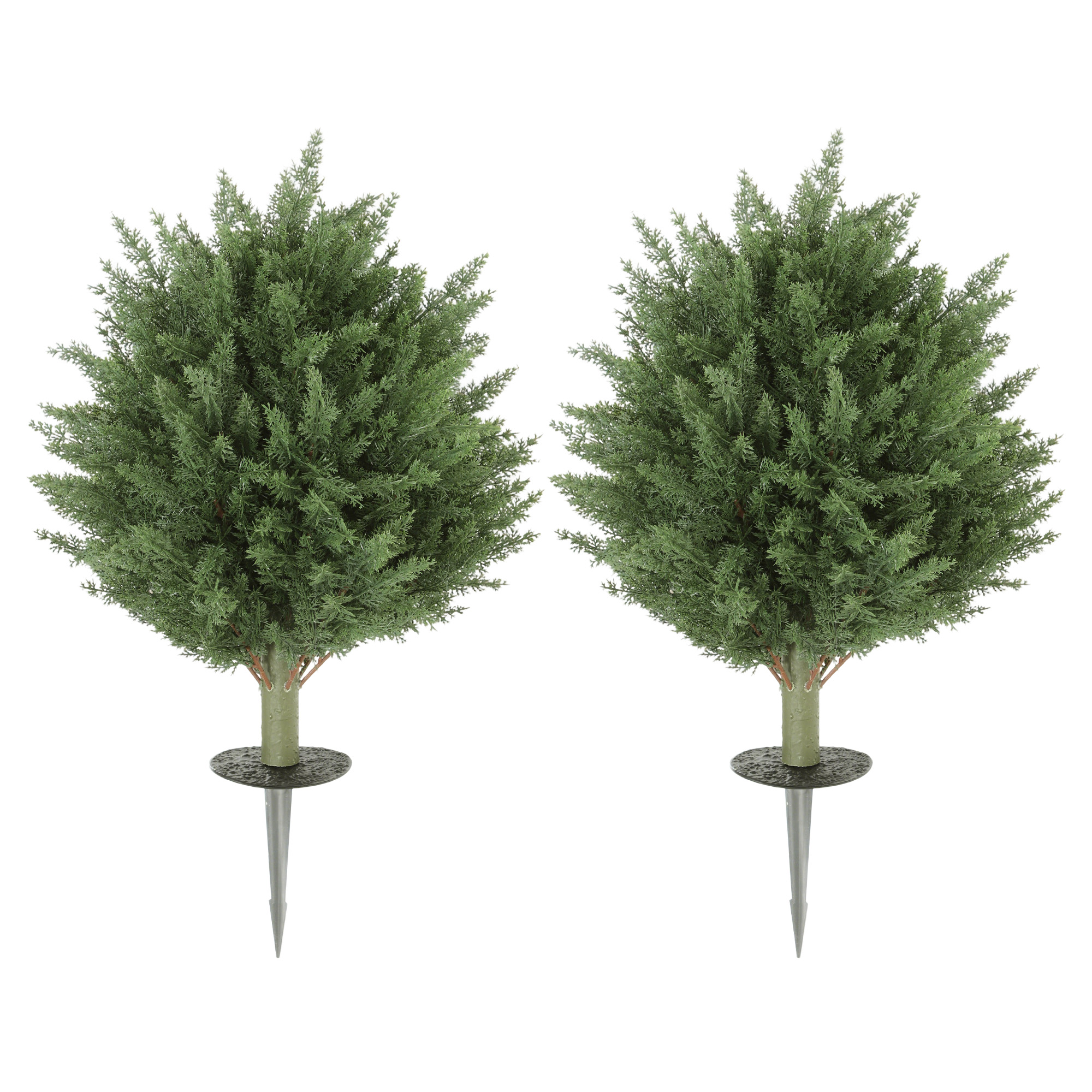 HOMCOM 2er-Set Künstliche Pflanzen 40 cm, UV-beständige Kunstpflanze Zypresse mit 387 Blättern und Erdspieß für Wohnzimmer Schlafzimmer Büro Garten   Aosom