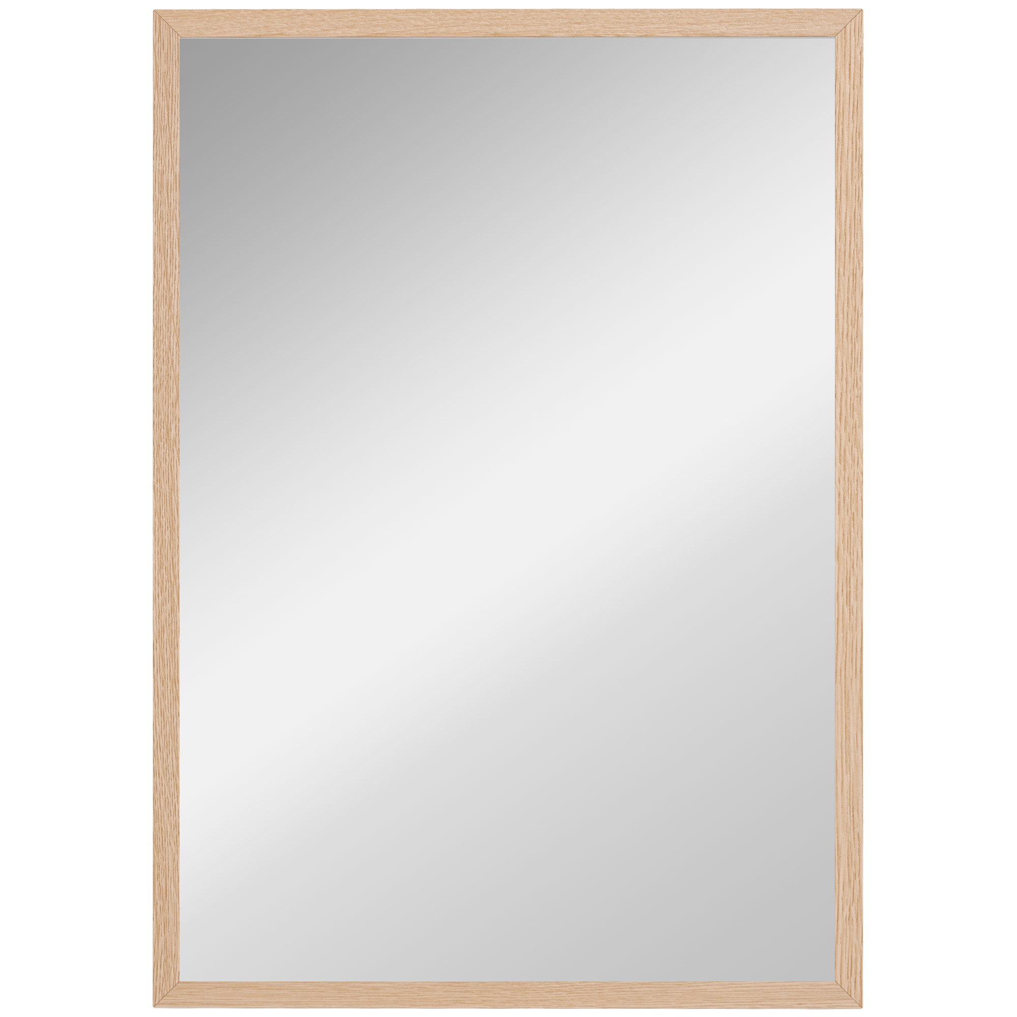 HOMCOM Wandspiegel 50 x 70 cm dekorativer Spiegel mit 4 Haken, rechteckiger Spiegel für Schlafzimmer, Badezimmer Aosom