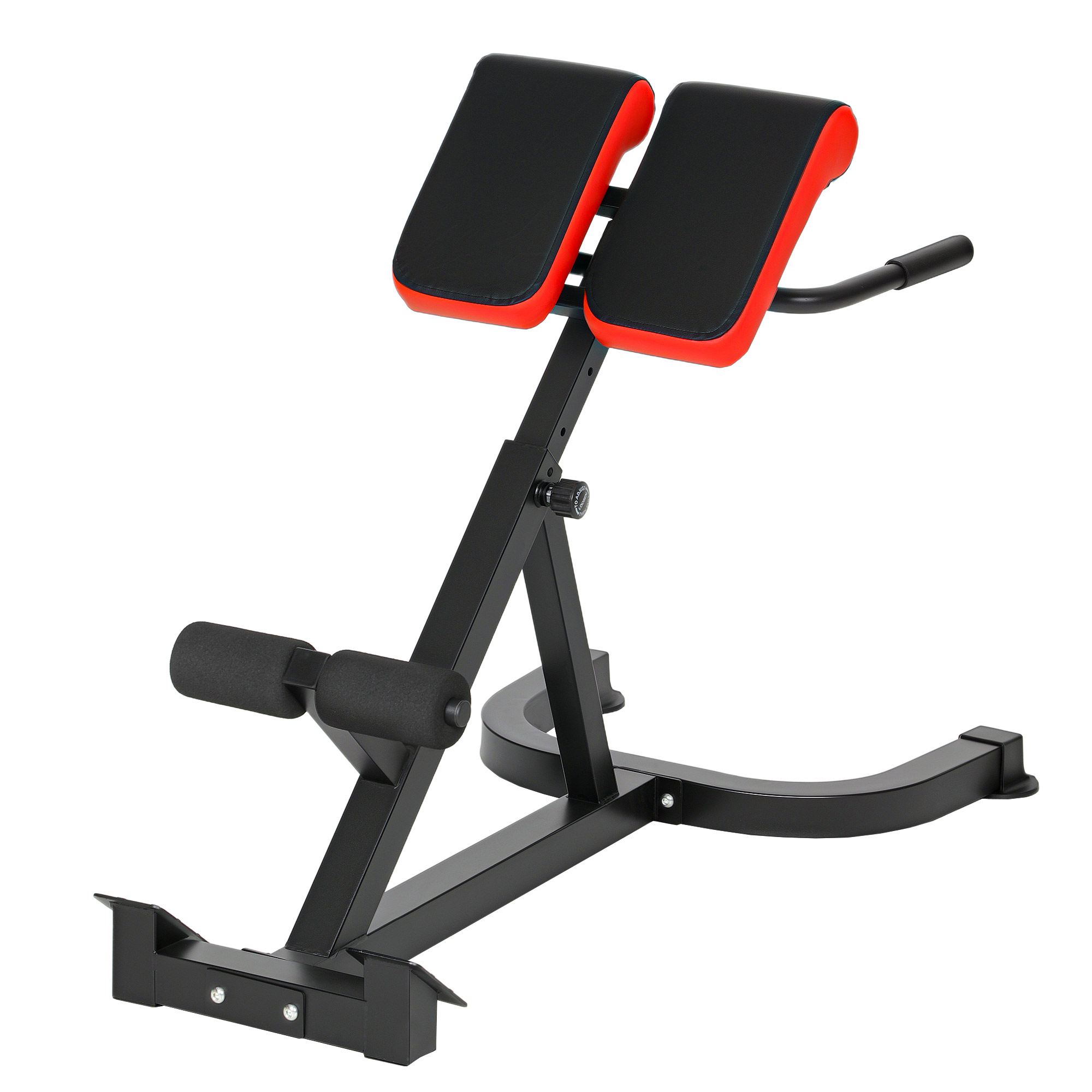 SPORTNOW Hyperextension Rückentrainer, Höhenverstellbar Bauchtrainer mit Beinfixierung, Haltegriffen, Römische Bank, Multifunktionales Workout Bench bis 120 kg, Rückenstrecker für Zuhause, Fitness Aosom