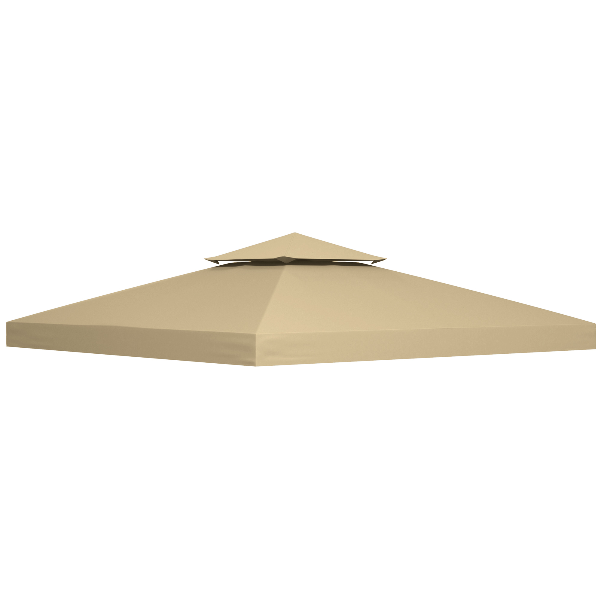 Outsunny Ersatzdach für Pavillon 3 x 3 m wasserdicht Pavillondach mit Doppeldach Ablauflöcher, Ersatzbezug Ersatzteile für Gartenpavillon Gartenzelt Beige Aosom