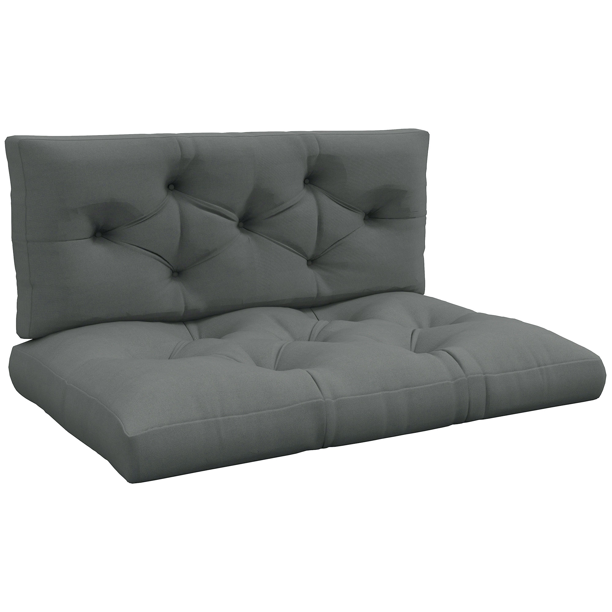 Outsunny 2 Sitzer Palettenkissen 120cm x 80cm x 10cm Bankauflage mit UV-Schutz Sitzkissen Polsterauflage wasserabweisend Gartenbankauflage für Palettensofa, Balkon Hellgrau Aosom